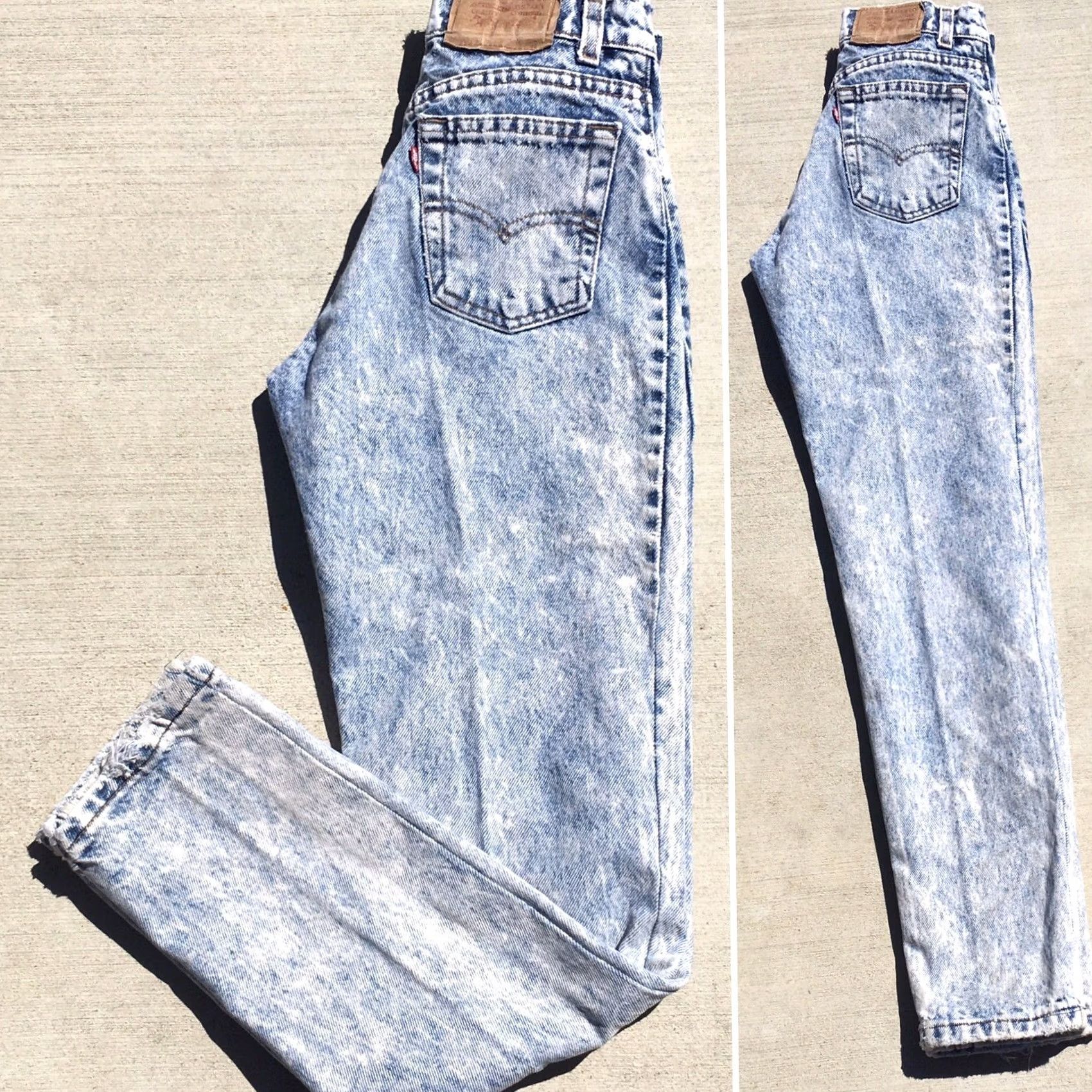 Levi's VINTAGE Levi's 505 Jeans Denim Blue Acid Wash High Waist Tapered Leg 25 in Waist 80s 90s Mens Womens Unisex Jeans Size 26" / US 2 / IT 38 - 2 Thumbnail