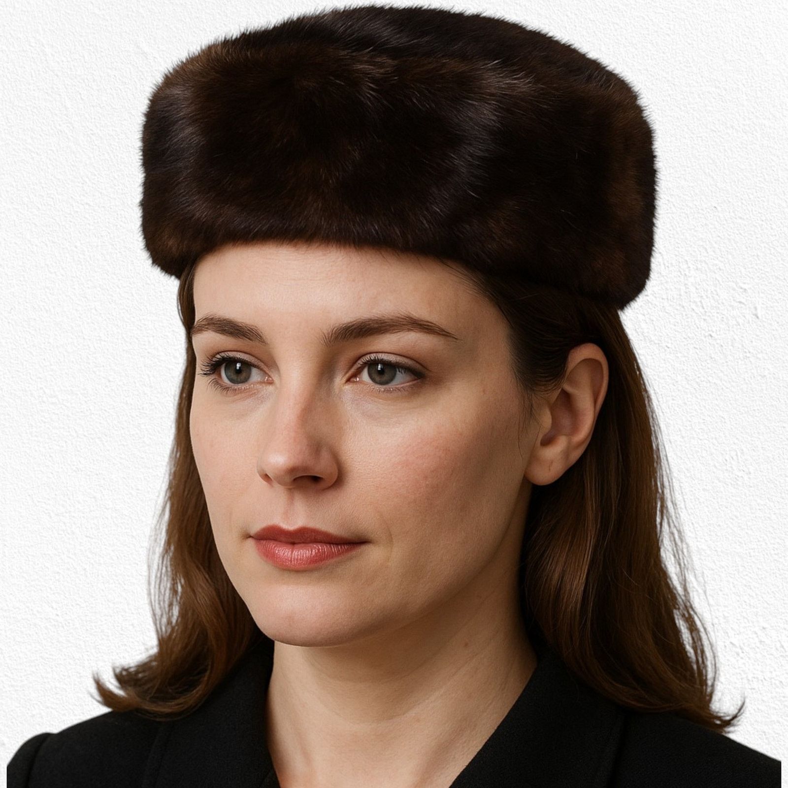 Vintage 1950s Brown Mink Fur Pillbox Hat Mid-Century Satin Lined Size ONE SIZE - 6 Thumbnail