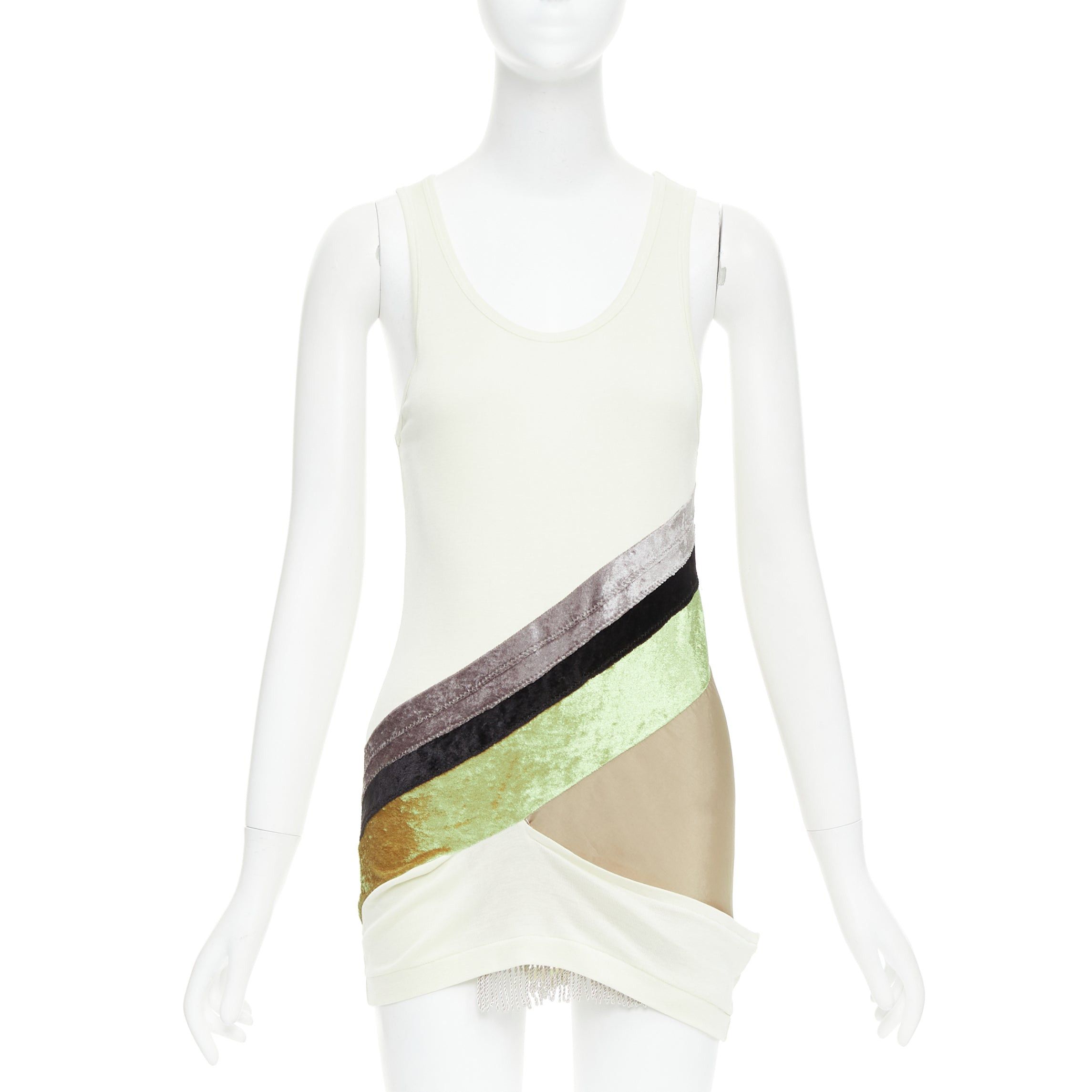 Toga Pulla TOGA ARCHIVES cream grey silk cotton velvet beige panels tunic JP1 S Size S / US 4 / IT 40 - 1 Thumbnail