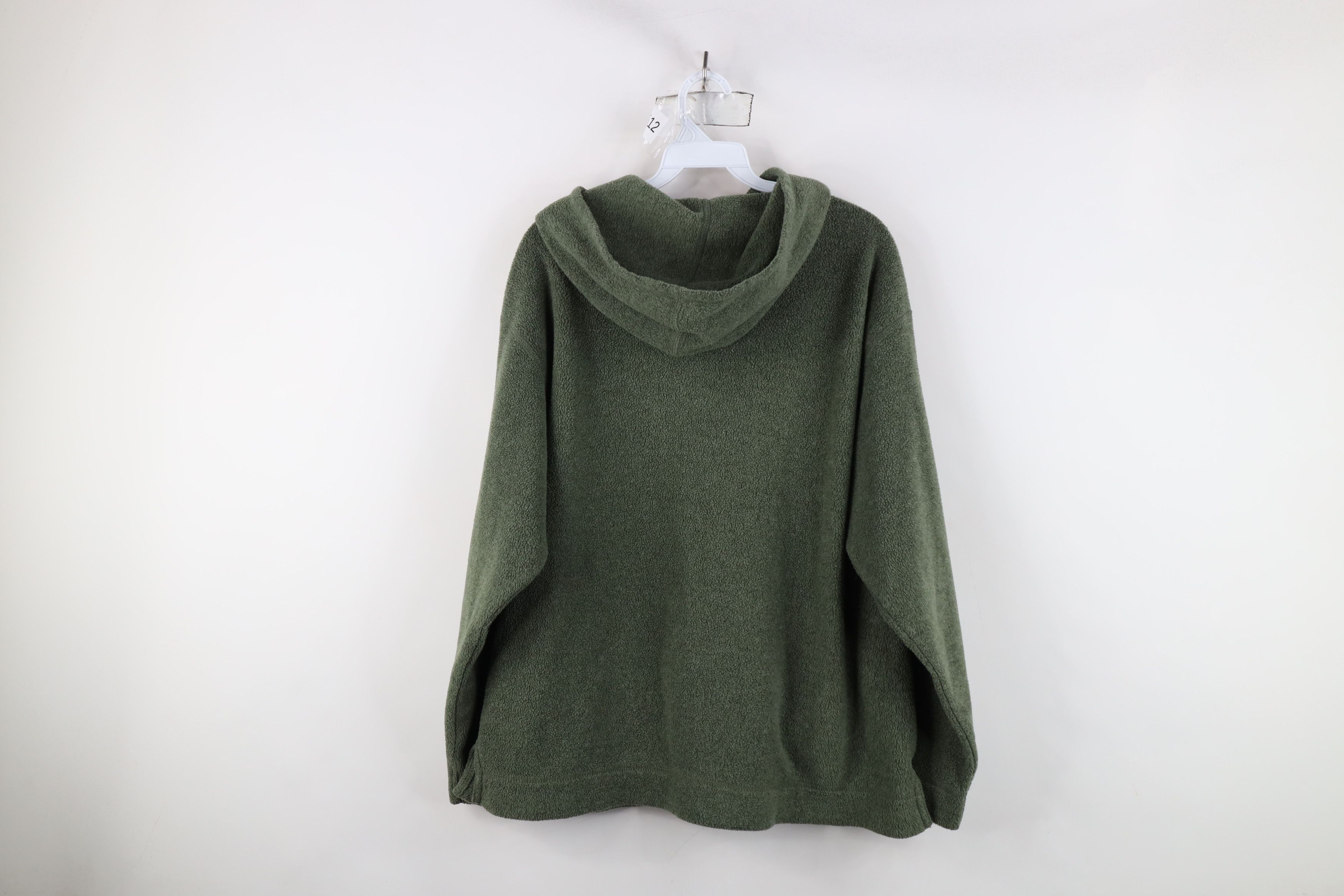 Eddie Bauer × Vintage Vintage 90s Eddie Bauer Blank Fleece Hoodie Sweatshirt Green Size US M / EU 48-50 / 2 - 8 Thumbnail