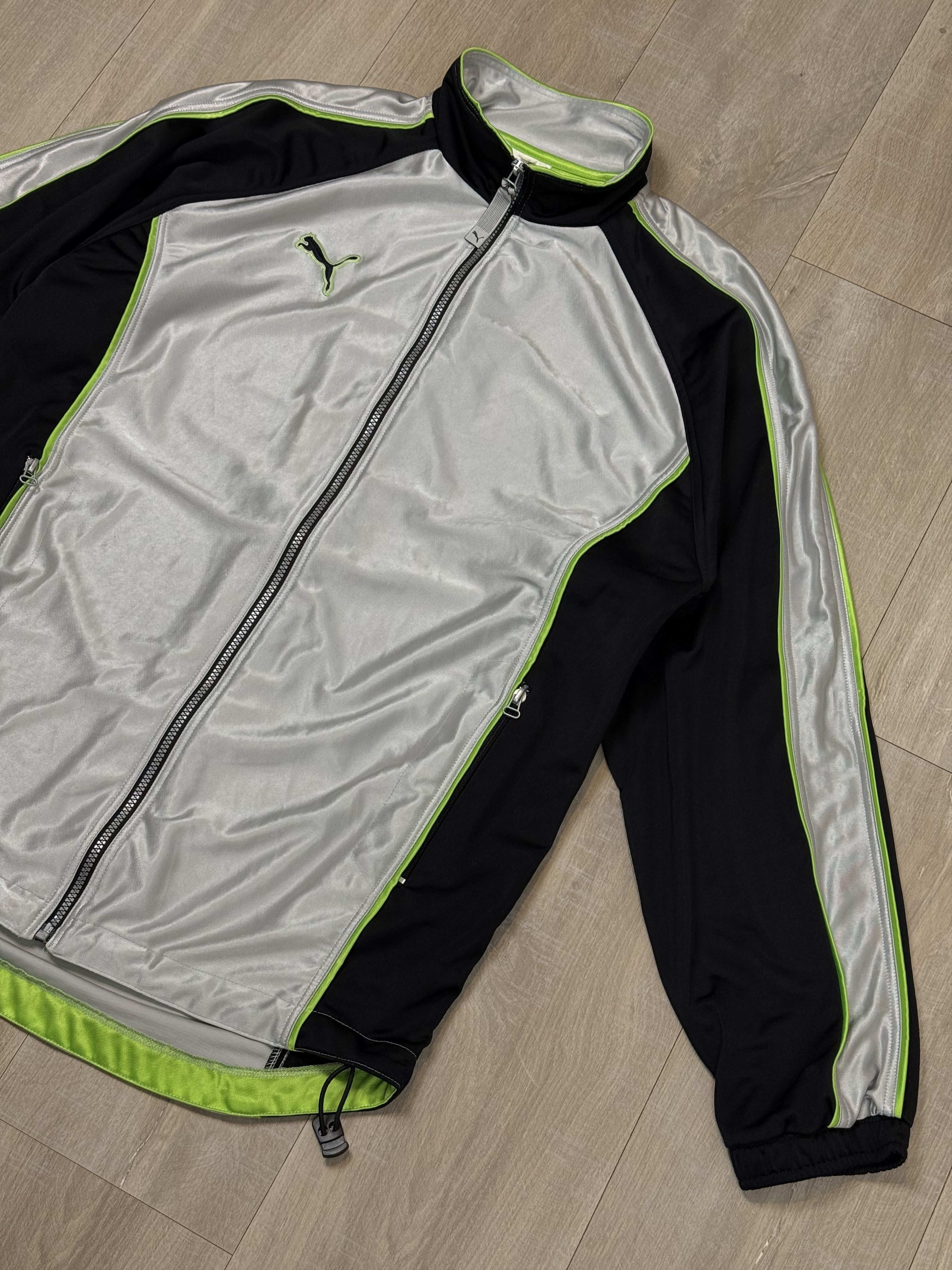 Puma Vintage 90s Puma International Track Jacket Silver/Black Size US L / EU 52-54 / 3 - 3 Thumbnail