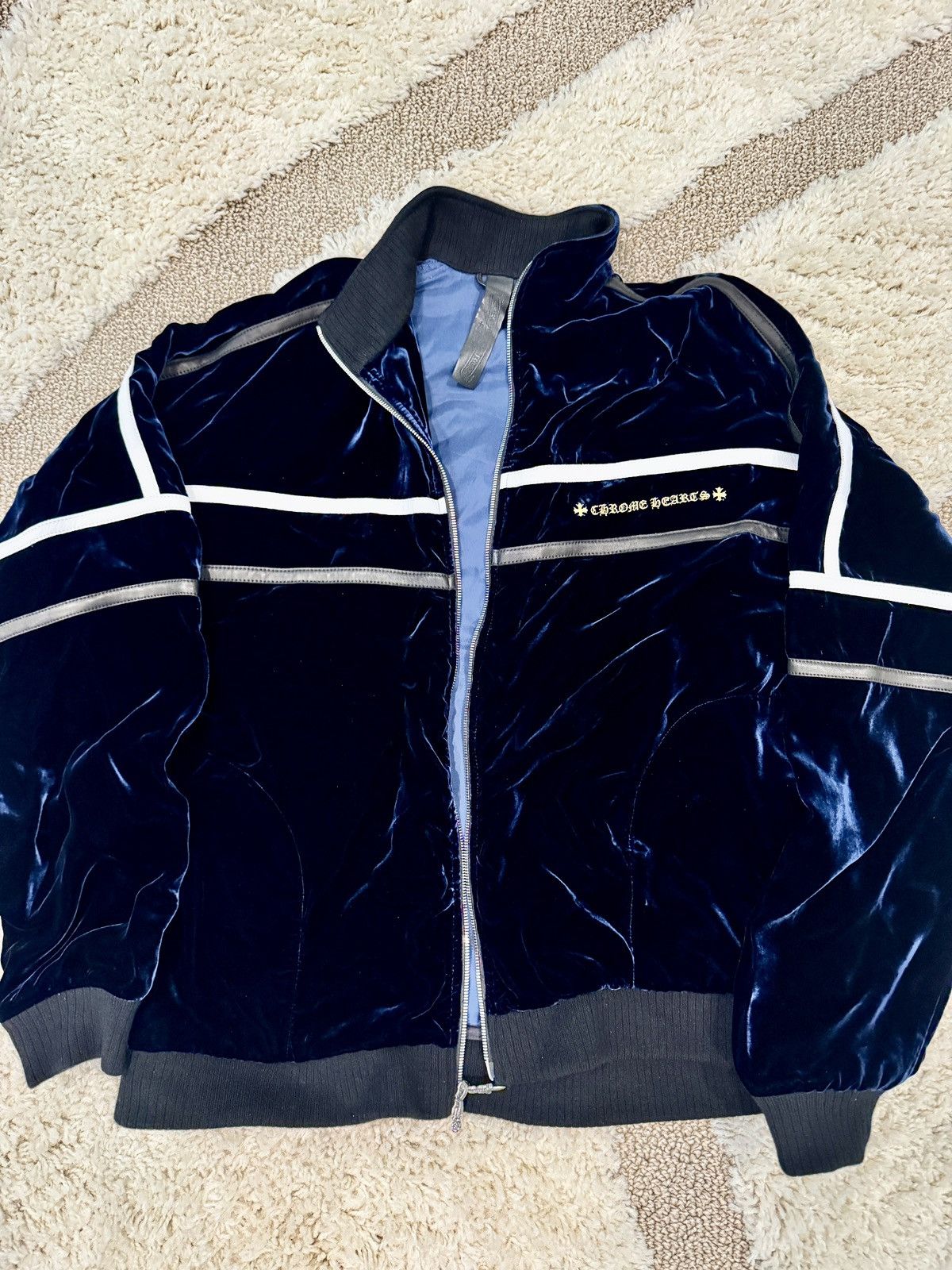 Chrome Hearts Chrome Hearts Navy Velour Jacket “So it Goes” L Size US L / EU 52-54 / 3 - 2 Thumbnail