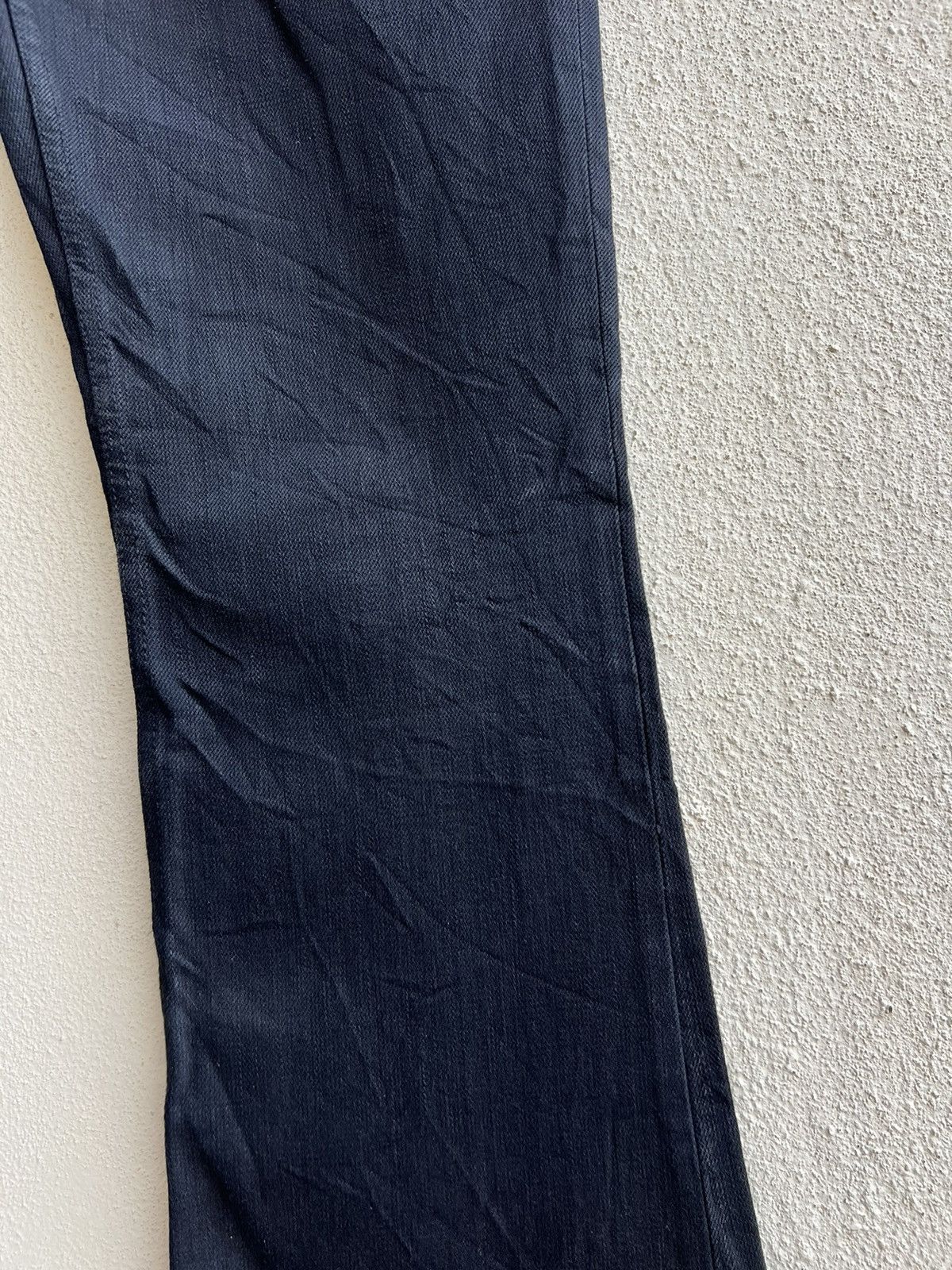Shellac Shellac Japan Waxed Black Denim Bootcut Jeans Size US 29 - 11 Thumbnail