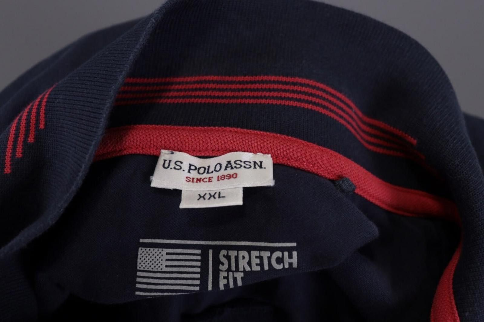 U.S. Polo Assn. U.S.Polo Assn Stretch Fit Blue USA Flag Polo Shirt Size XXL Size US XXL / EU 58 / 5 - 11 Thumbnail