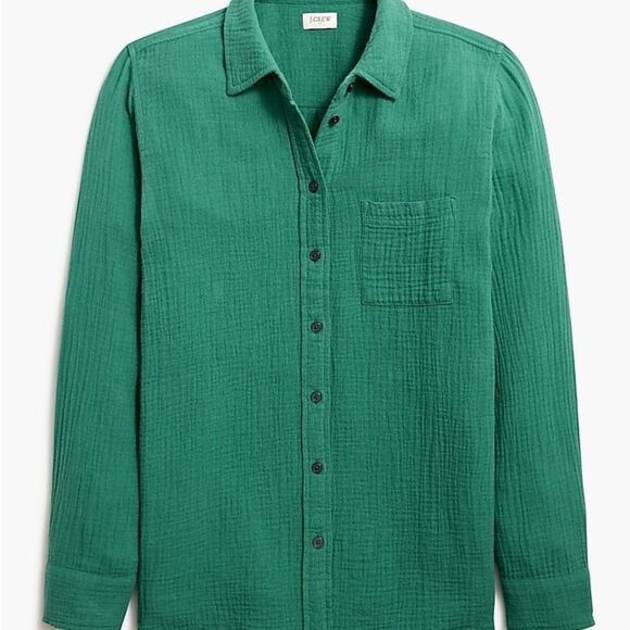 J.Crew J. Crew Gauze Button Down Long Sleeve Shirt Green(Trellis Vi Size S / US 4 / IT 40 - 4 Thumbnail
