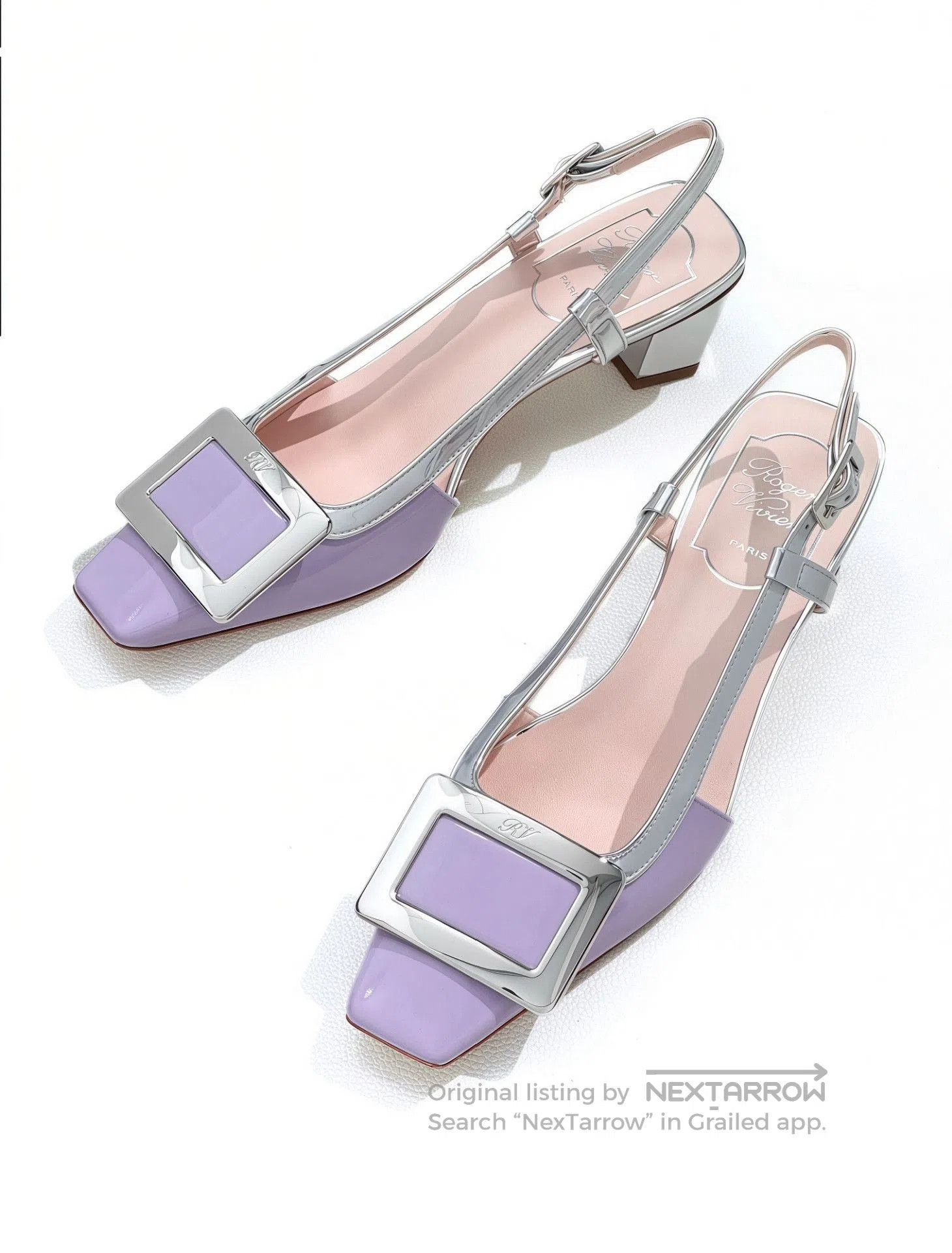 Roger Vivier Rv Roger Vivier Leather Block Heel Heels. Size US 4.5 / IT 34.5 - 2 Thumbnail