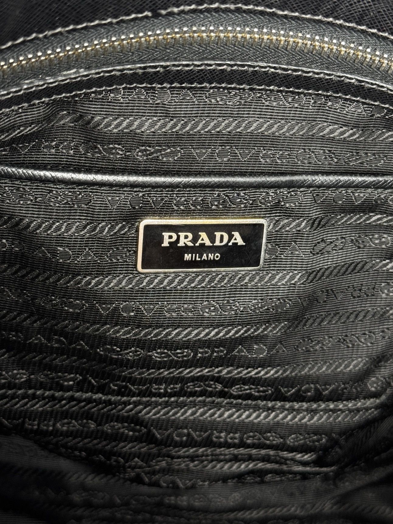 Prada Prada Black Saffiano Lux Leather Large Gardener's Tote Bag Size ONE SIZE - 17 Thumbnail