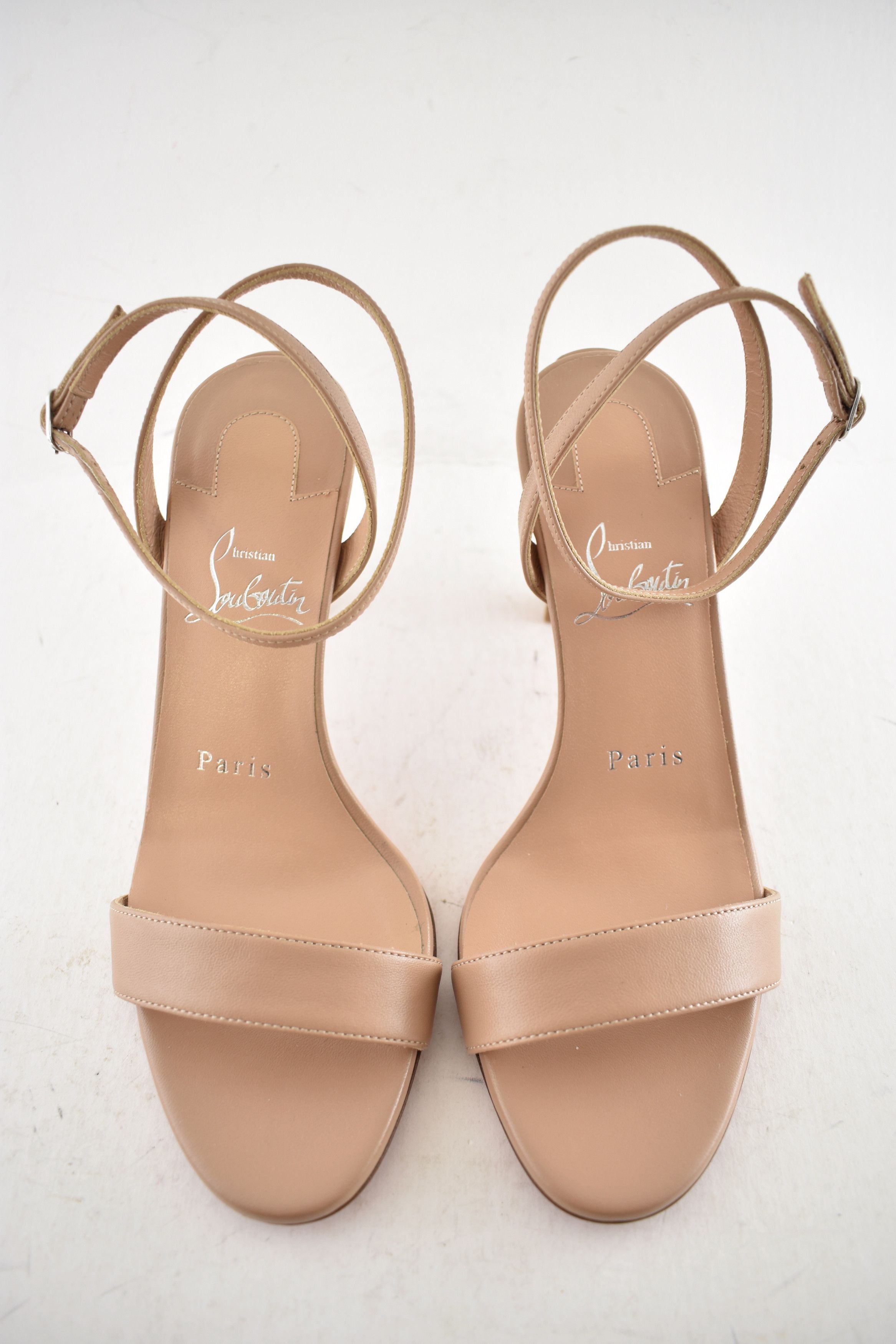 Christian Louboutin Condora Queen 85 Blush Nude Ankle Strap Sandal Heel 40.5 Size US 10.5 / IT 40.5 - 6 Thumbnail