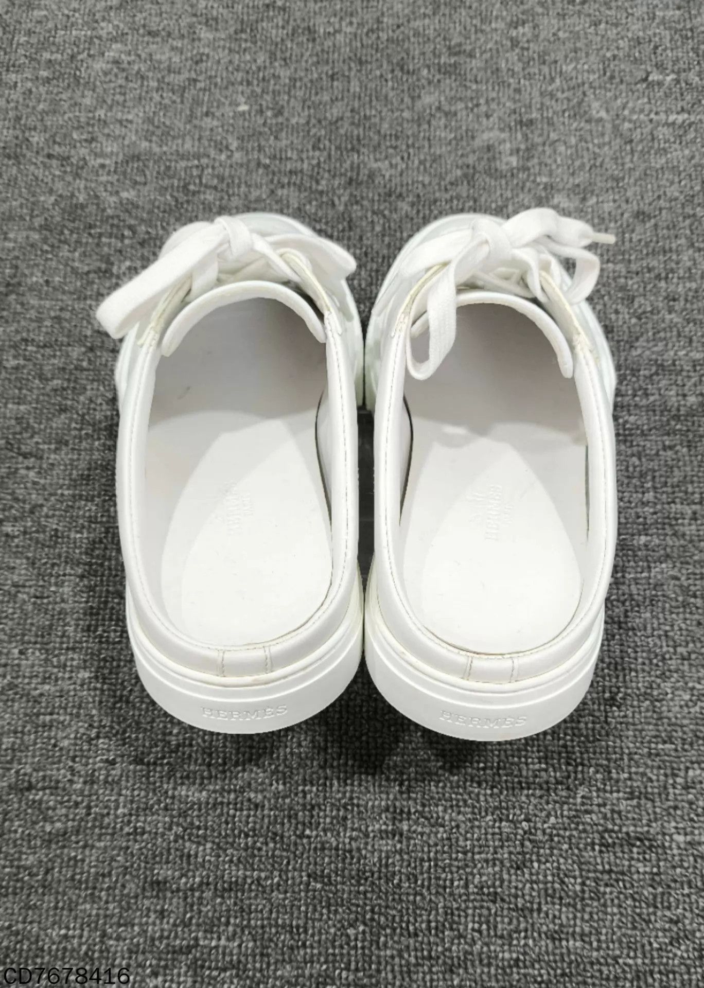 Hermes HERMES White Leather H Logo Slides Size 37 Size US 6.5 / IT 36.5 - 5 Thumbnail