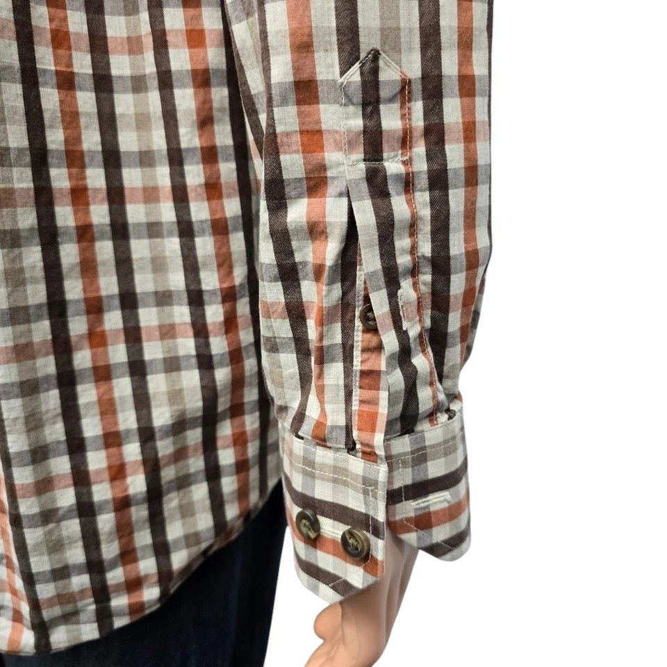 Johnston & Murphy Johnston & Murphy Shirt 2XL Brown Checked Button down L/S Size US XXL / EU 58 / 5 - 7 Thumbnail