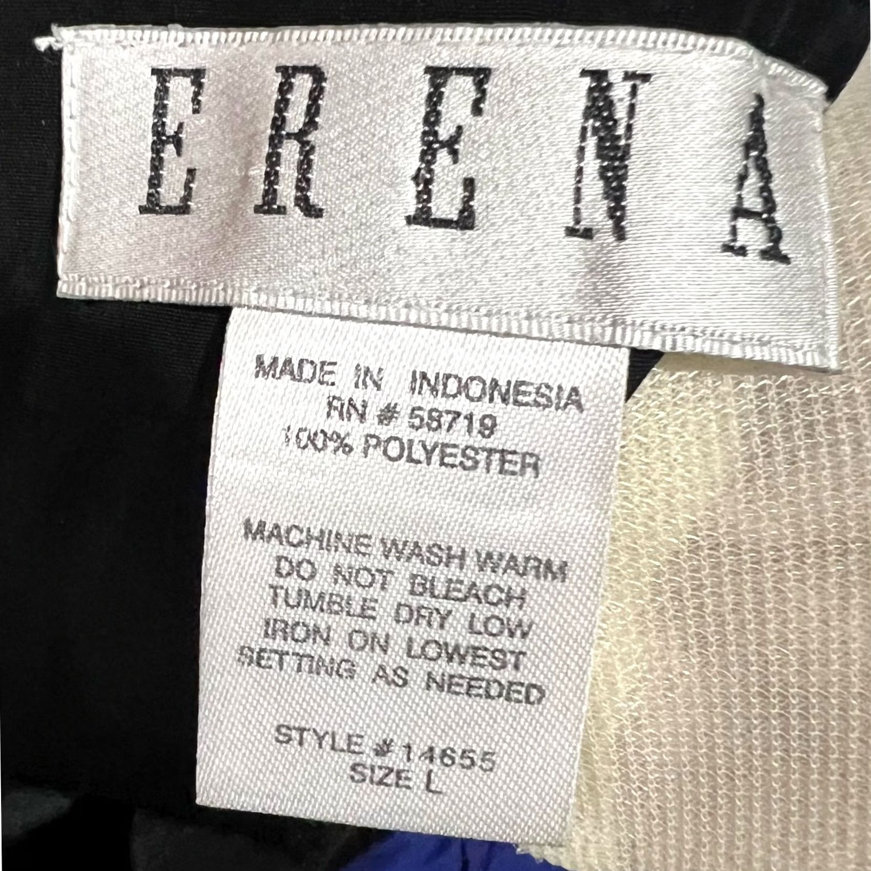 Vintage VINTAGE Erena Blouse Shirt Women 90s Silk Black Short Sleeve Slit Sz L 80s Size L / US 10 / IT 46 - 6 Thumbnail