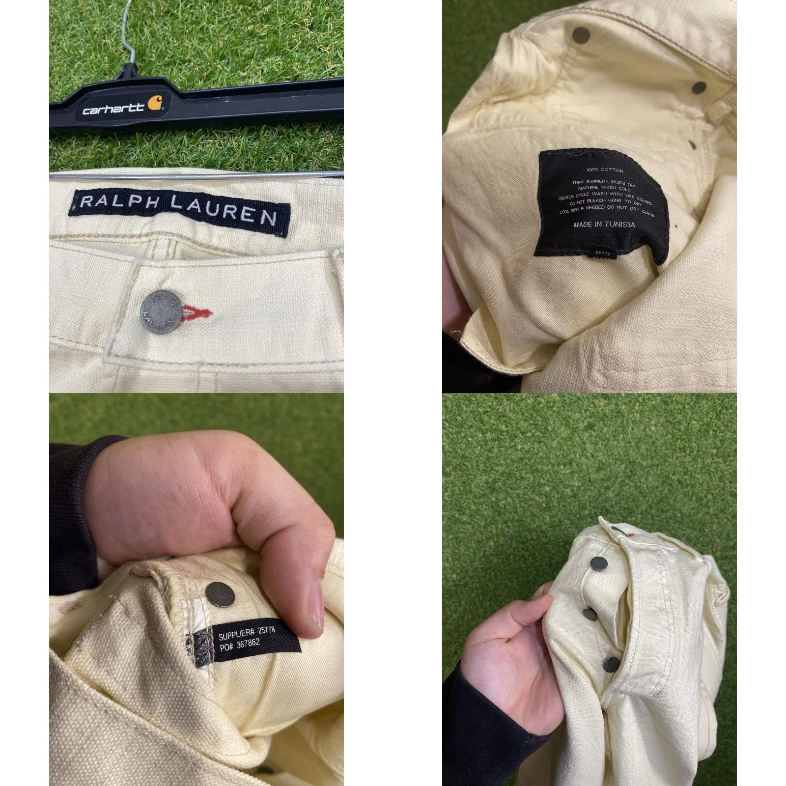 Polo Ralph Lauren VINTAGE Polo Ralph Lauren Jeans Mens Slim Low 36x32 White Denim Slim Straight 90s Mens Size US M / EU 48-50 / 2 - 8 Thumbnail