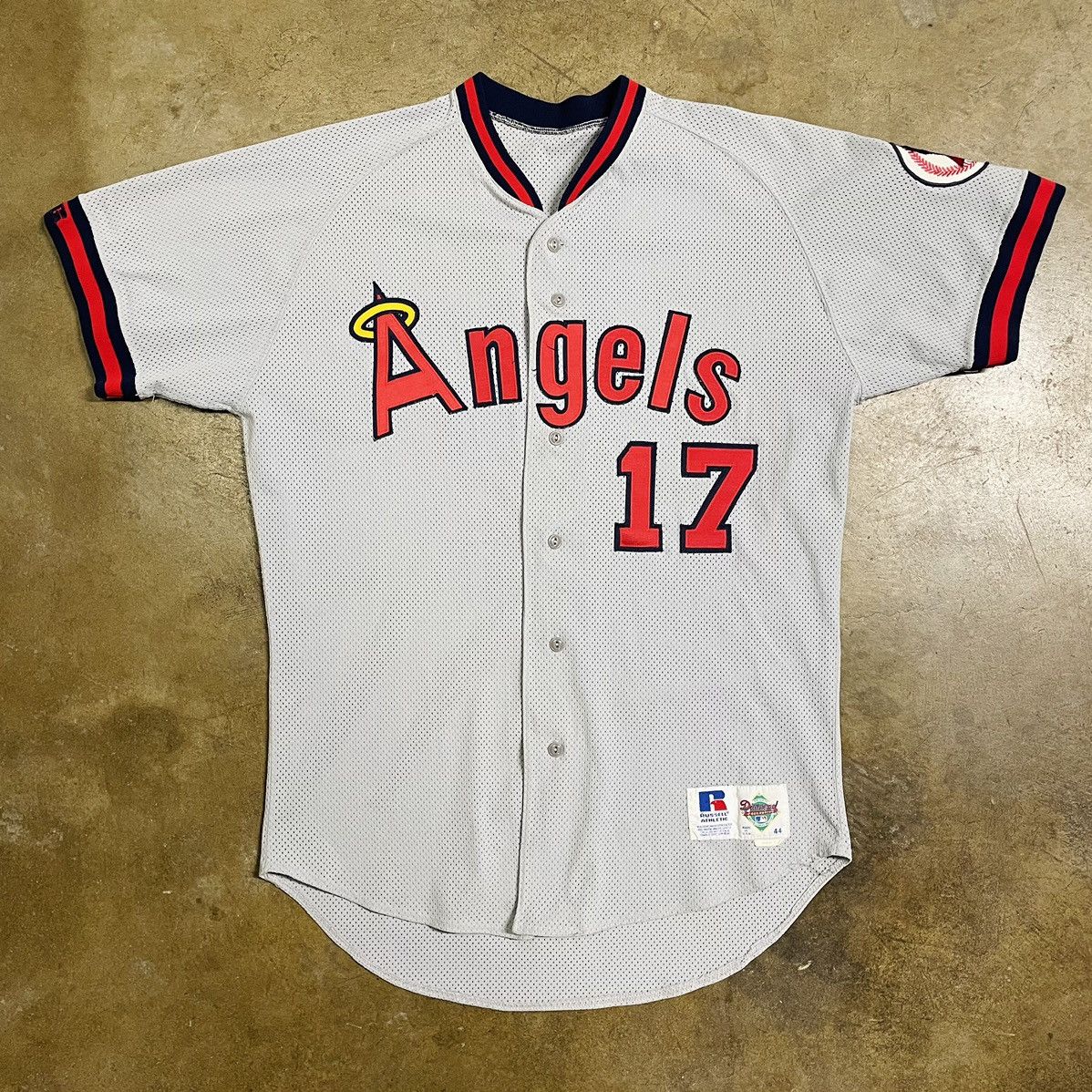 image of Mlb x Russell Athletic Vintage California Angels Russell Team Issued Jersey 17 in Grey (Size XL)