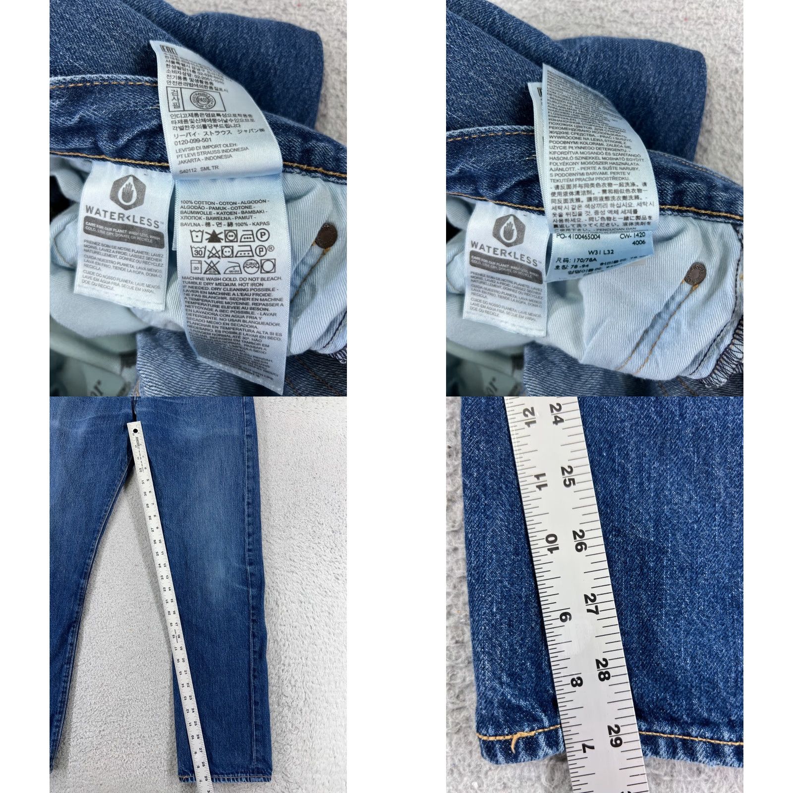 Levi's Levi's Jeans Men 501 XX Slim Denim Blue Button Cotton 30x29 Regular Jeans No N/A Size US 31 - 8 Thumbnail