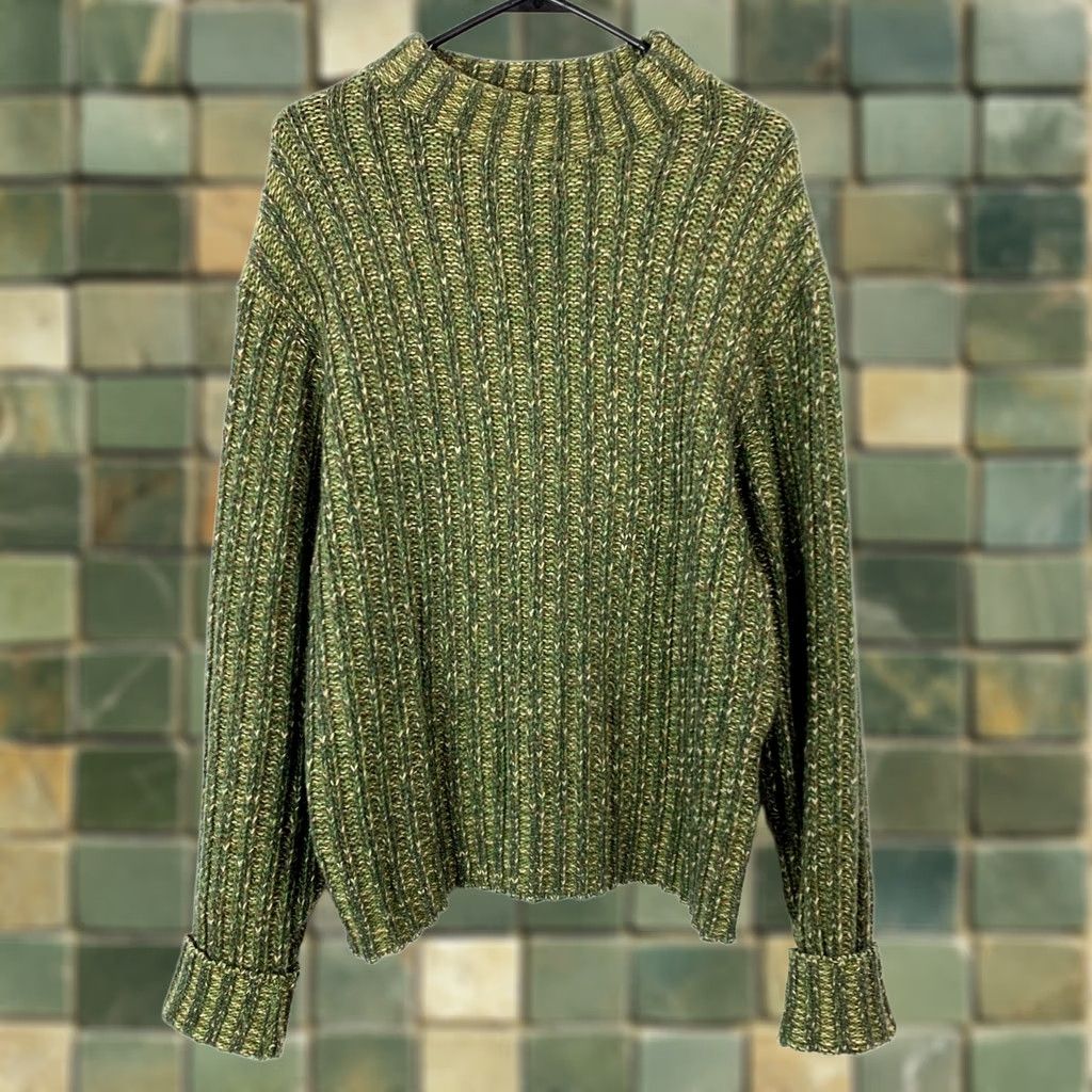 Vintage VINTAGE Barclay Green Thick Knit Mock Sweater Mens Large Wool Blend 60s Shirt Size US L / EU 52-54 / 3 - 1 Thumbnail
