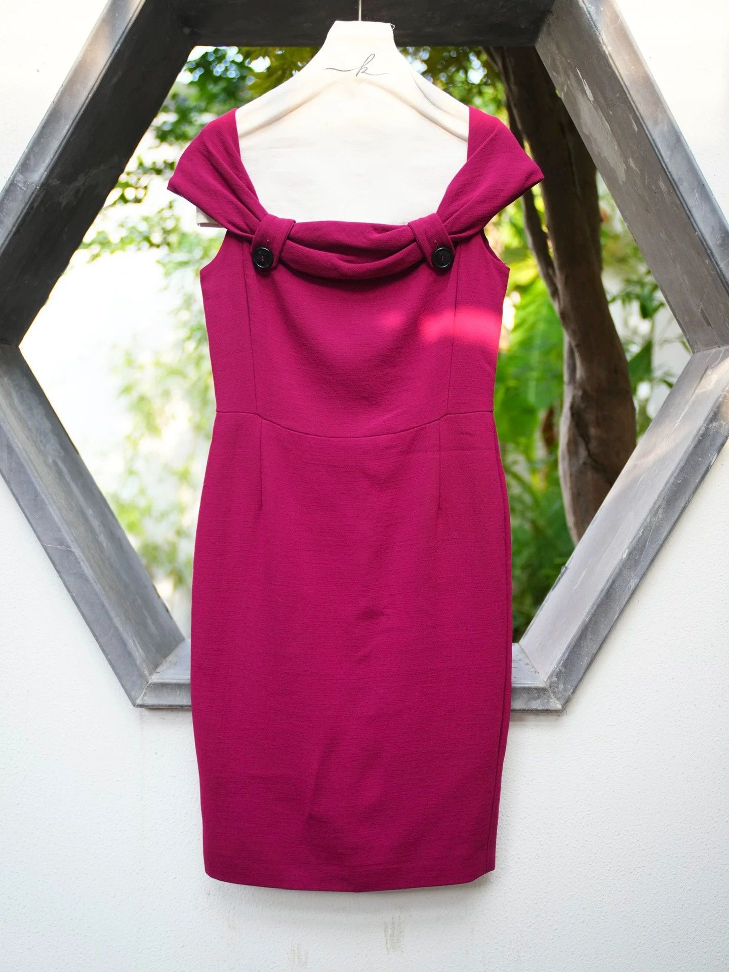 Dior Dior John Galliano Fuchsia Wool Bodycon Dress FR40 Size M / US 6-8 / IT 42-44 - 2 Thumbnail
