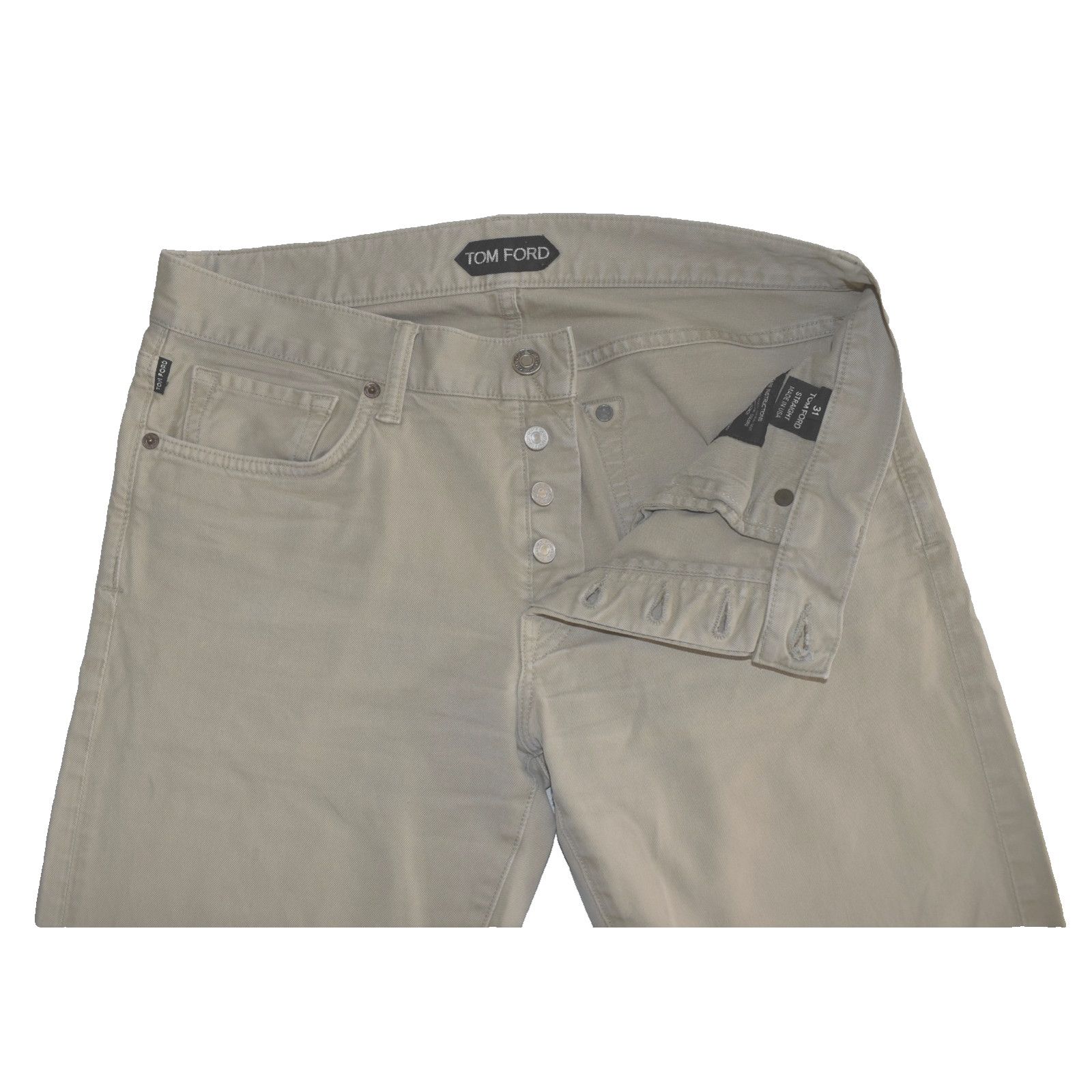 Tom Ford TOM FORD Beige Straight Button Fly Slim Leg Jeans Size 31 Size US 31 - 6 Thumbnail