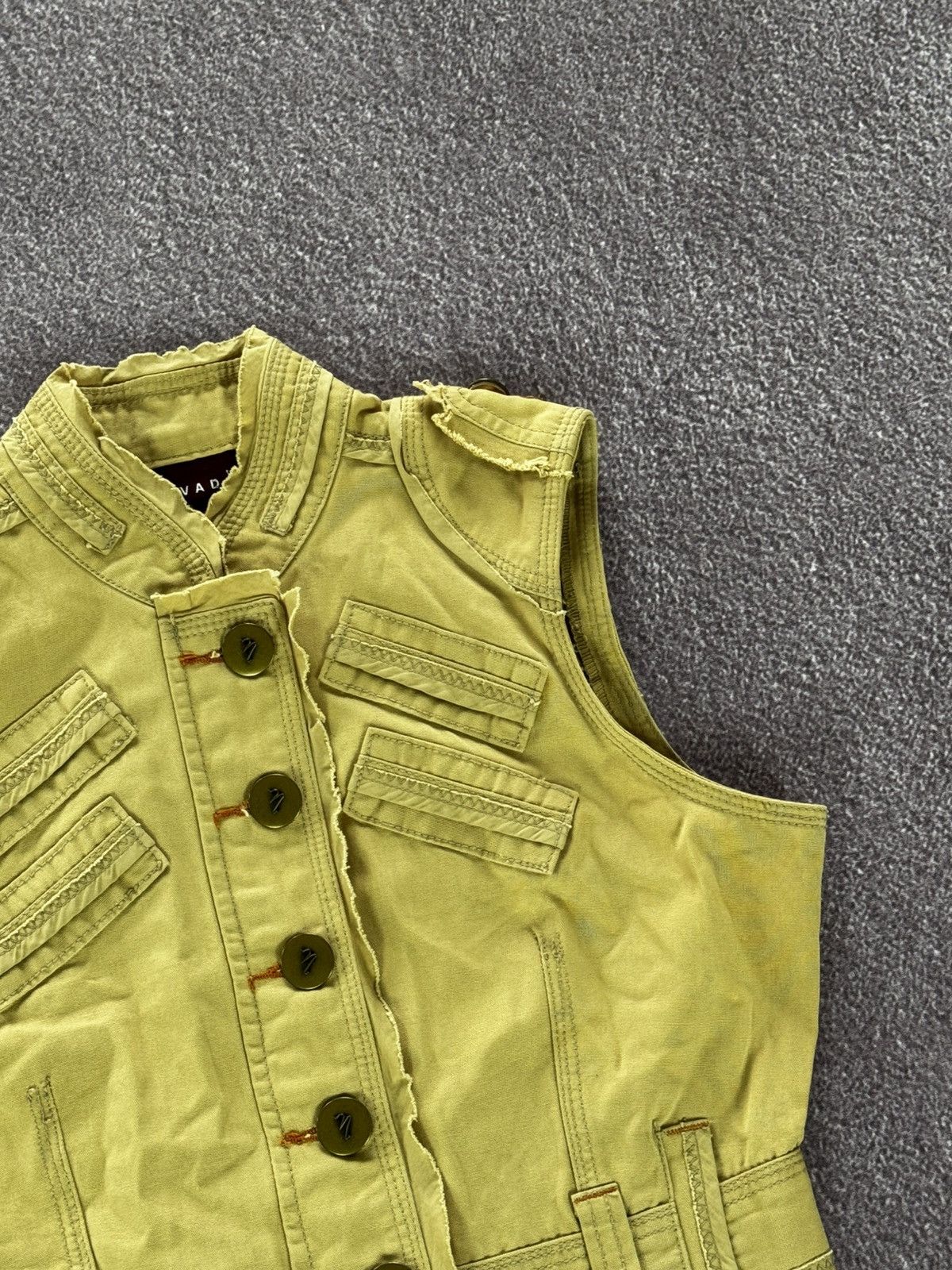 If Six Was Nine Vintage Diesel Style Grunge Military Vest Size XS / US 0-2 / IT 36-38 - 6 Thumbnail