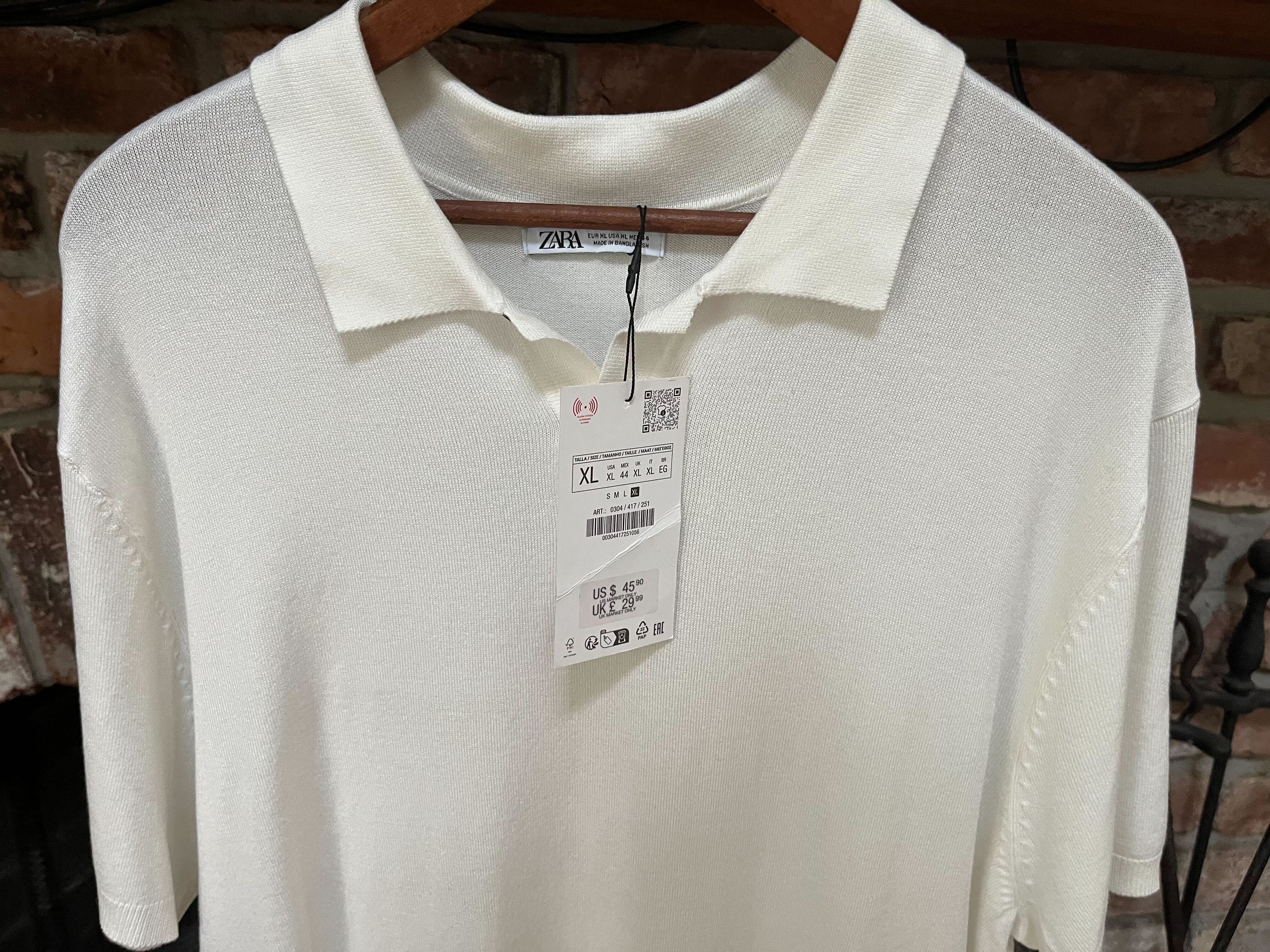Zara VISCOSE BLEND KNIT POLO SHIRT Size US XL / EU 56 / 4 - 6 Thumbnail