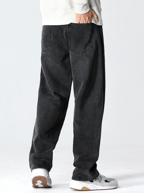 Japanese Brand Loose washed men's distressed wide-leg straight jeans Size US 32 / EU 48 - 3 Thumbnail