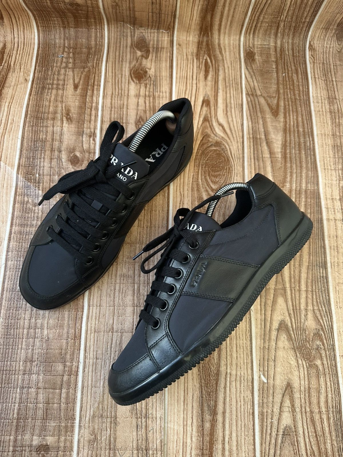 Prada Prada Men’s Nylon-Spazzolato Leather Sneaker Lowtops Size US 10 / EU 43 - 14 Thumbnail