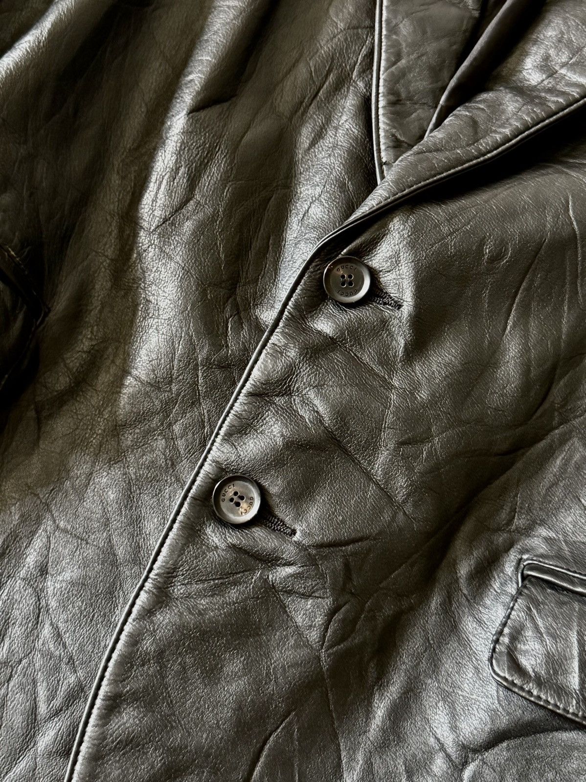 Gucci Gucci - Tom Ford - Leather Blazer Size US M / EU 48-50 / 2 - 6 Thumbnail