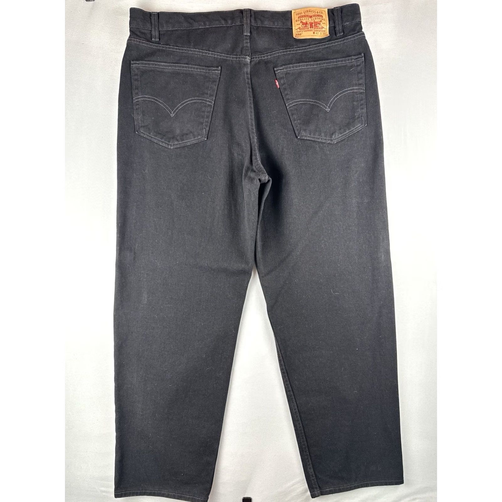 Levi's VINTAGE Levi’s 550 Black Denim Jeans Relaxed Fit 42x30 USA Made 90s Grunge Mens Size US 42 / EU 58 - 7 Thumbnail