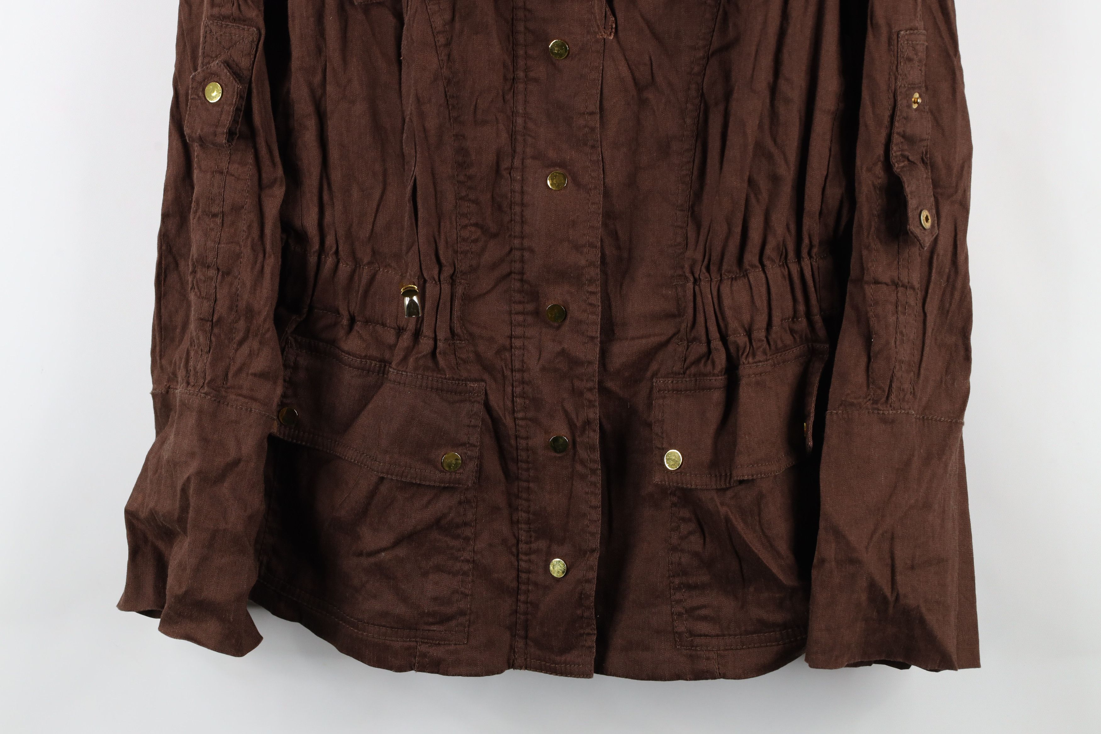 Vintage Vintage 90s Cache Roll Sleeve Flared Jacket Brown Size M / US 6-8 / IT 42-44 - 3 Thumbnail