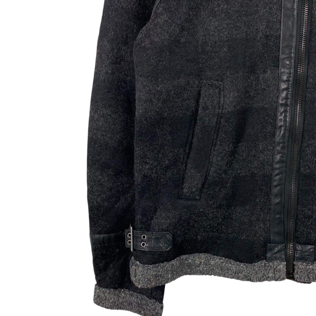 Diesel DIESEL Stripes Leather Winter Bomber Jacket Size US M / EU 48-50 / 2 - 4 Thumbnail