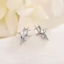 Jewelry Liquid Metal Cross Star Earrings Size ONE SIZE - 8 Thumbnail