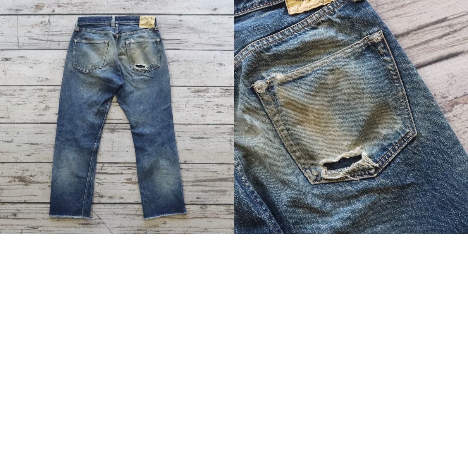 Vintage VINTAGE Heller's Cafe Jeans Selvedge Denim 30 Blue Mens Jeans Vintage 30 Selvedge Denim Jeans Hardwearing 90s? Size US 30 / EU 46 - 10 Thumbnail