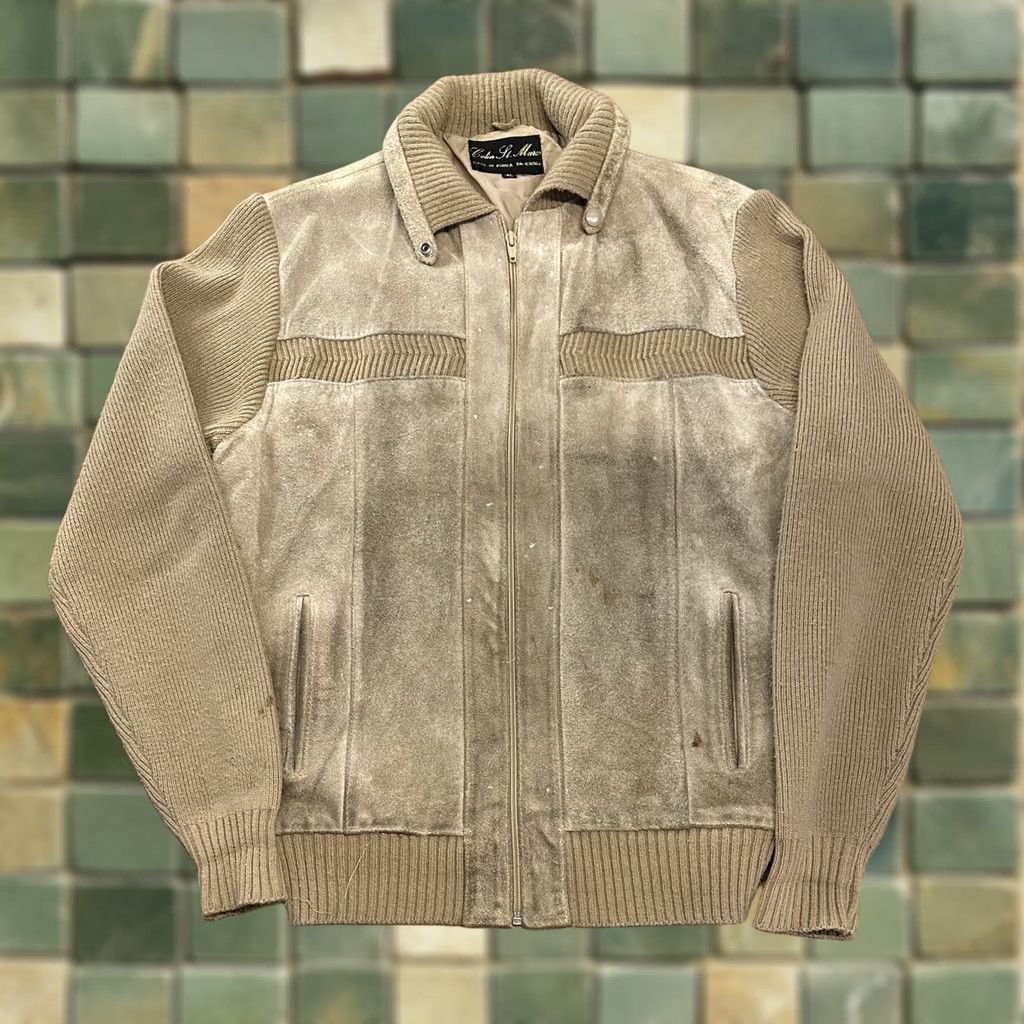 Vintage VINTAGE Colin St. Marx Jacket Leather Beige XL Women's 80s Suede Motorcycle Size XL / US 12-14 / IT 48-50 - 1 Thumbnail