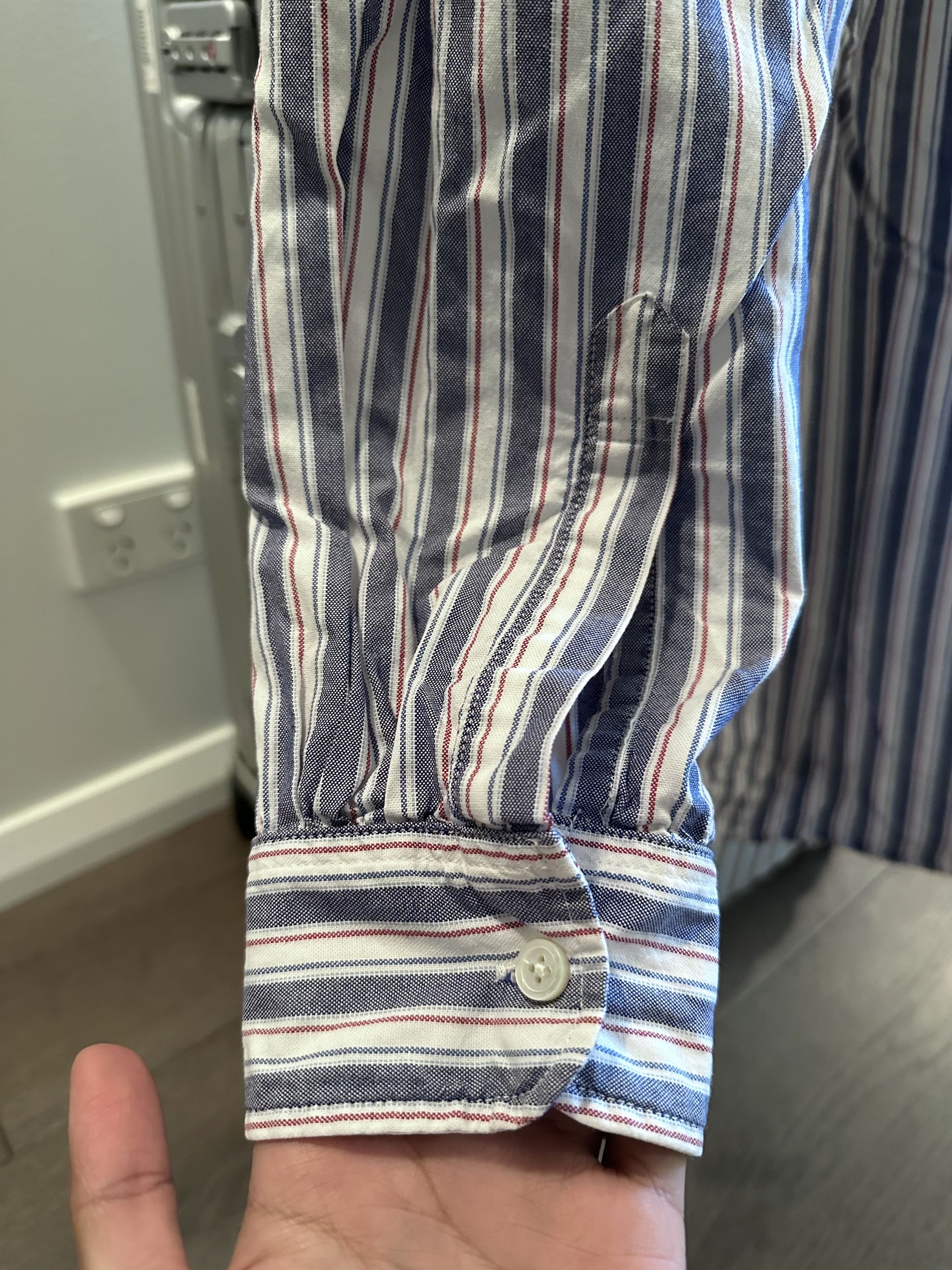 Engineered Garments 19 Century BD Oxford Shirt / White Blue Red Stripe Size US S / EU 44-46 / 1 - 11 Thumbnail