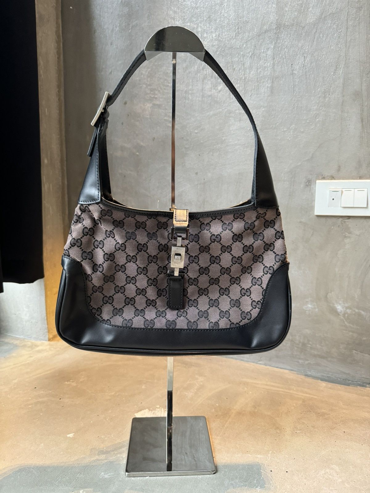 Gucci Gucci Gucci vintage Jackie bag in black canvas and leather Size ONE SIZE - 1 Thumbnail