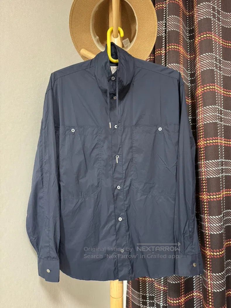 Hermes Hermes Sunscreen shirt, unique collar design, four large p Size US M / EU 48-50 / 2 - 1 Thumbnail