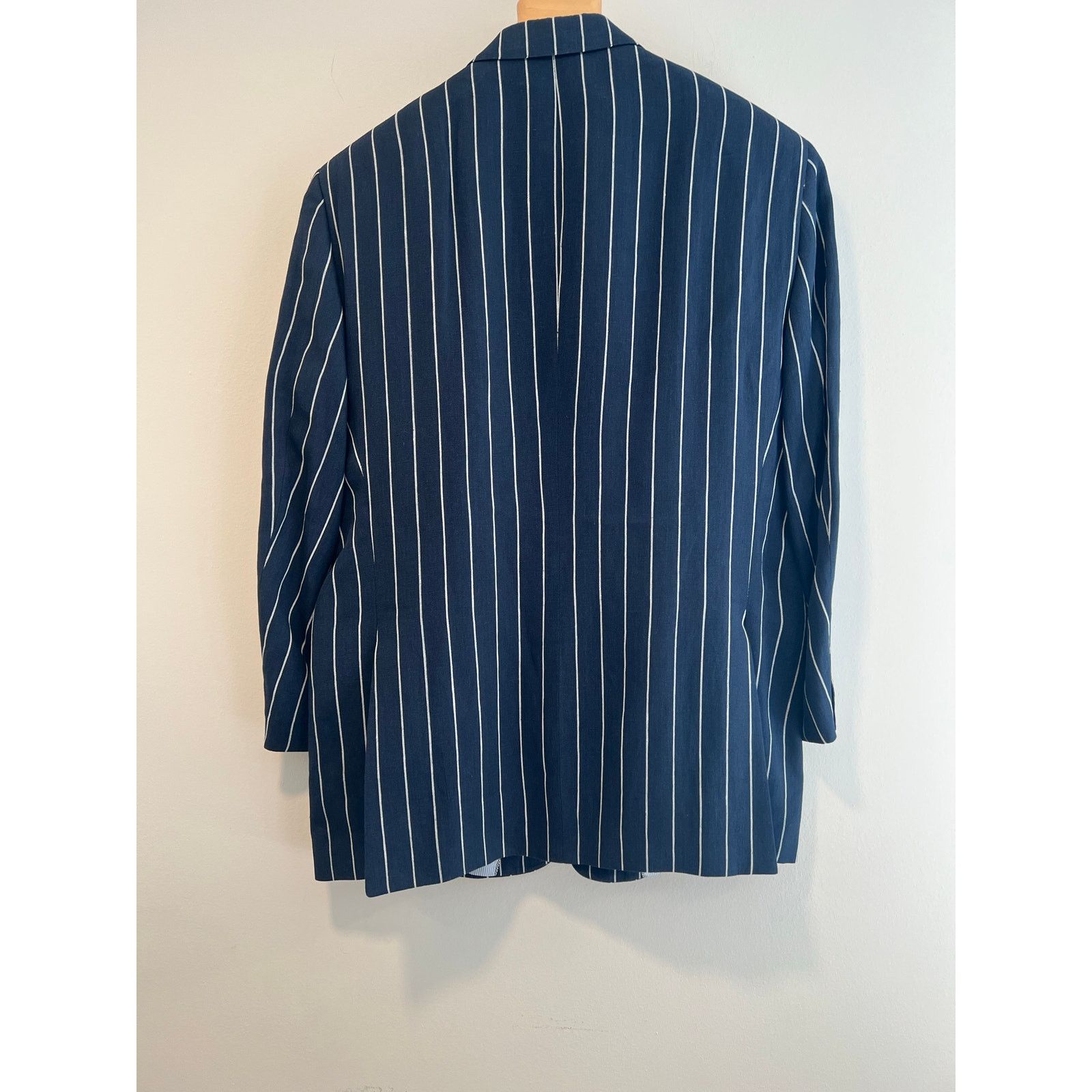 Hickey Hickey Navy Blue & White Suit Jacket 3 Buttons Size 42R JL Size 42R - 8 Thumbnail