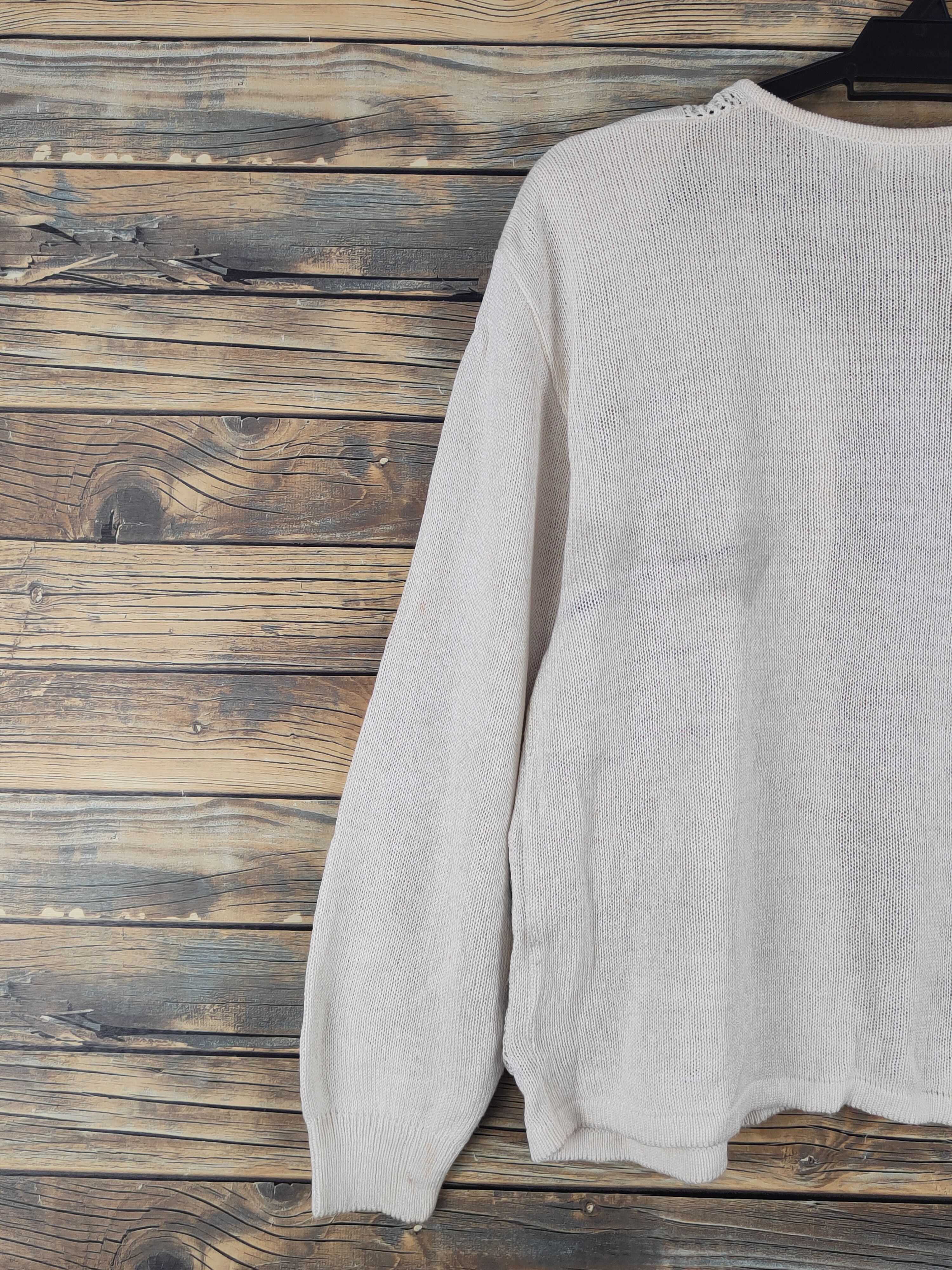 Vintage Cokett checkered vintage Ivory Knitwear Cardigan #W1809 Size US M / EU 48-50 / 2 - 8 Thumbnail