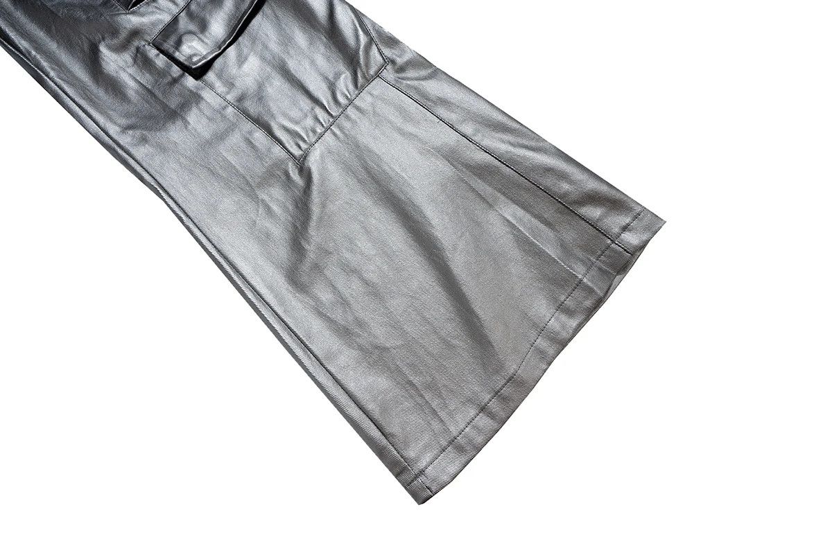 Japanese Brand × Leather Leather Pants Hombre Baggy Wide Leg Drawstring Size US 35 - 10 Thumbnail