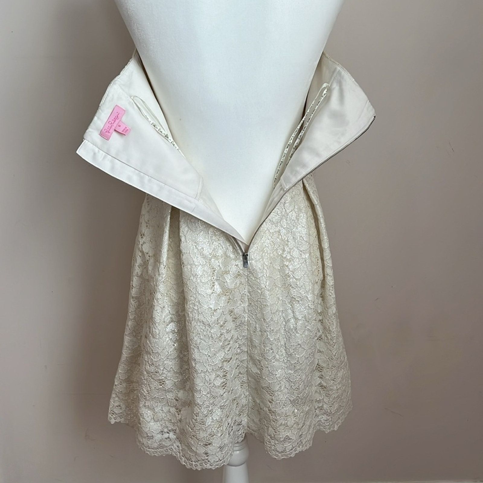Lilly Pulitzer Lilly Pulitzer Marielle Cameo White Race For This Lace Dress Size M / US 6-8 / IT 42-44 - 9 Thumbnail