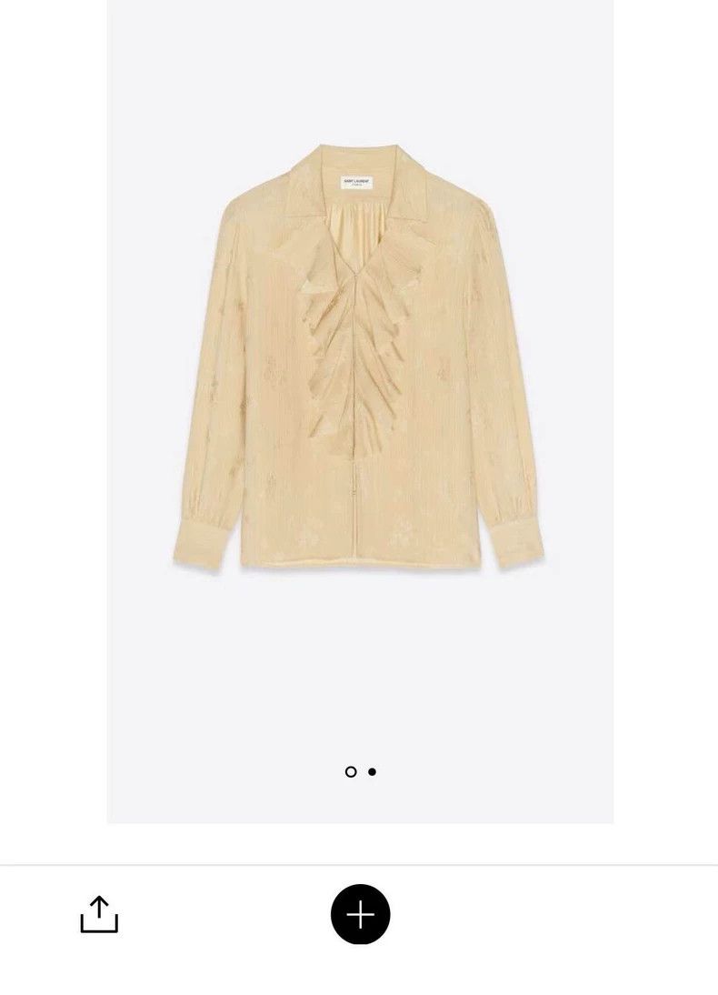 Saint Laurent Paris saint laurent paris size 38 Silk Ruffle Shirt 2503-Nextarro Size US M / EU 48-50 / 2 - 4 Thumbnail
