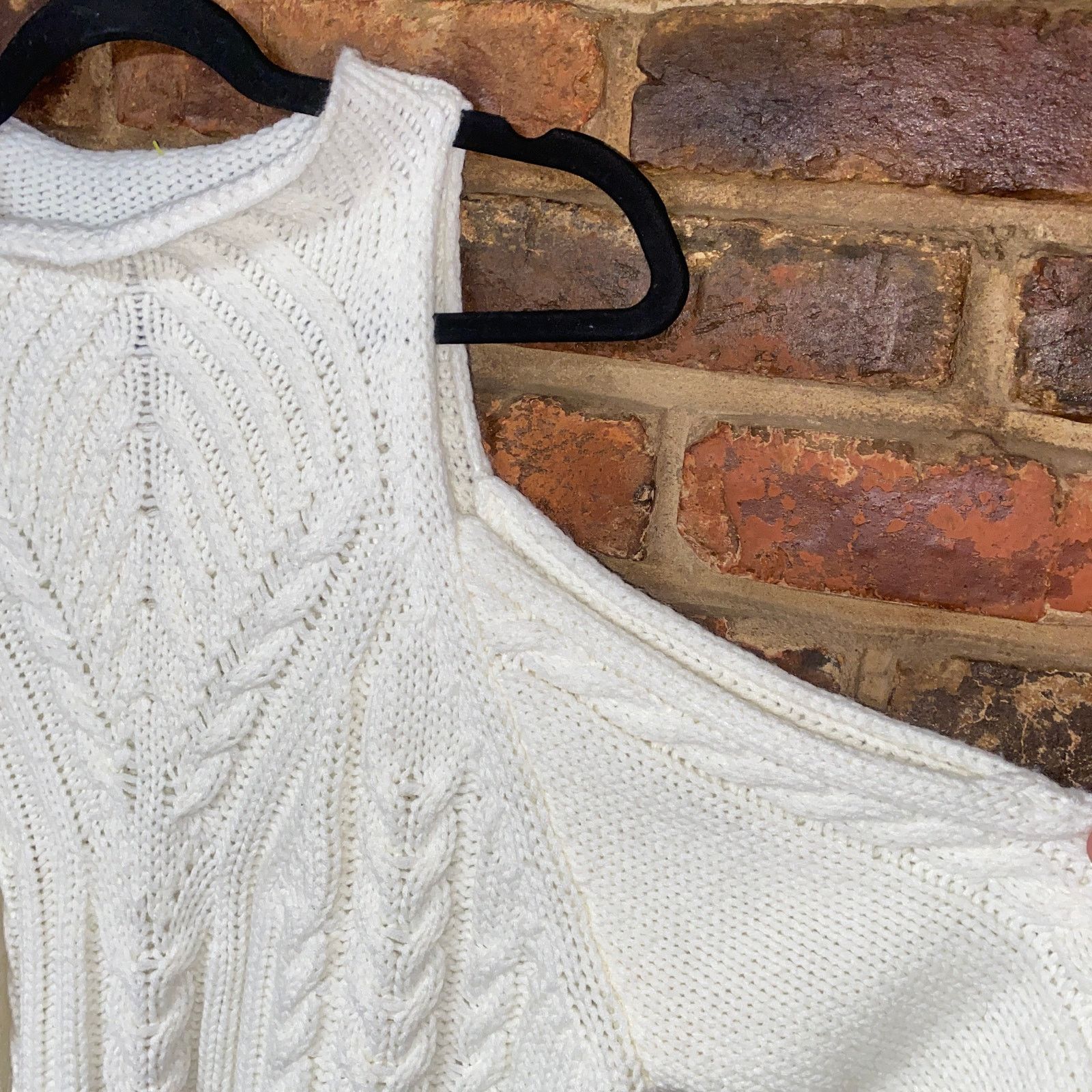 Venus Venus White Cable Knit High neck Pullover Sweater Size Large Size L / US 10 / IT 46 - 2 Thumbnail