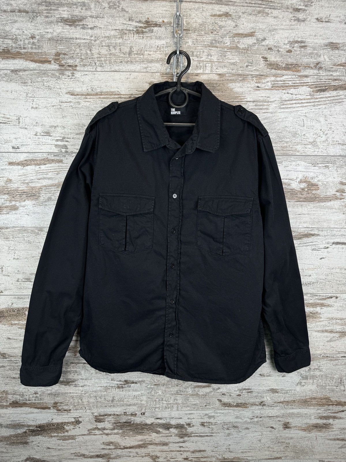 Japanese Brand × The Kooples Mens The Kooples Paris overshirt shirts button up black Size US L / EU 52-54 / 3 - 1 Thumbnail