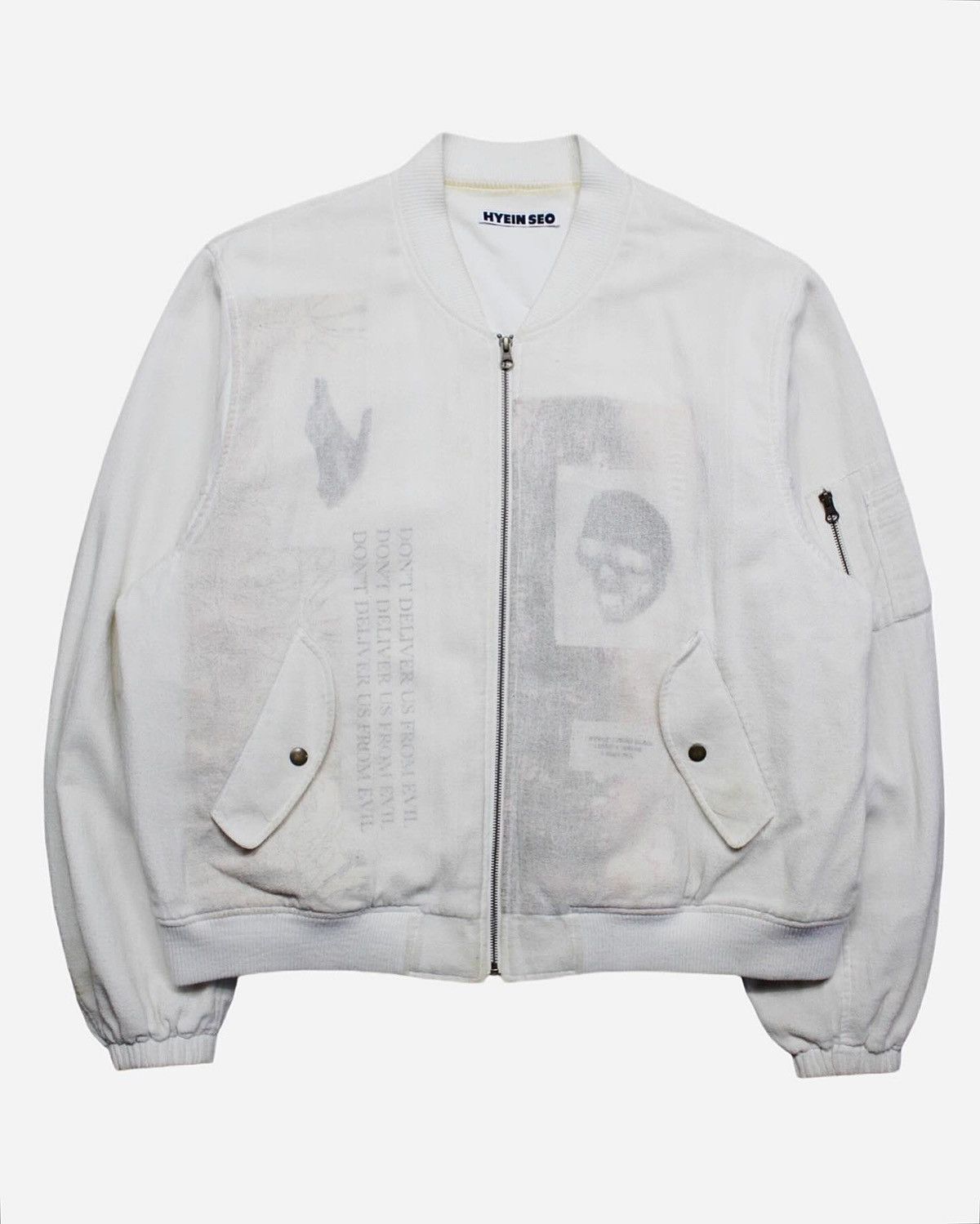 Hyein Seo Hyein Seo Cotton Grey O-Ring Bomber Jacket | Grailed