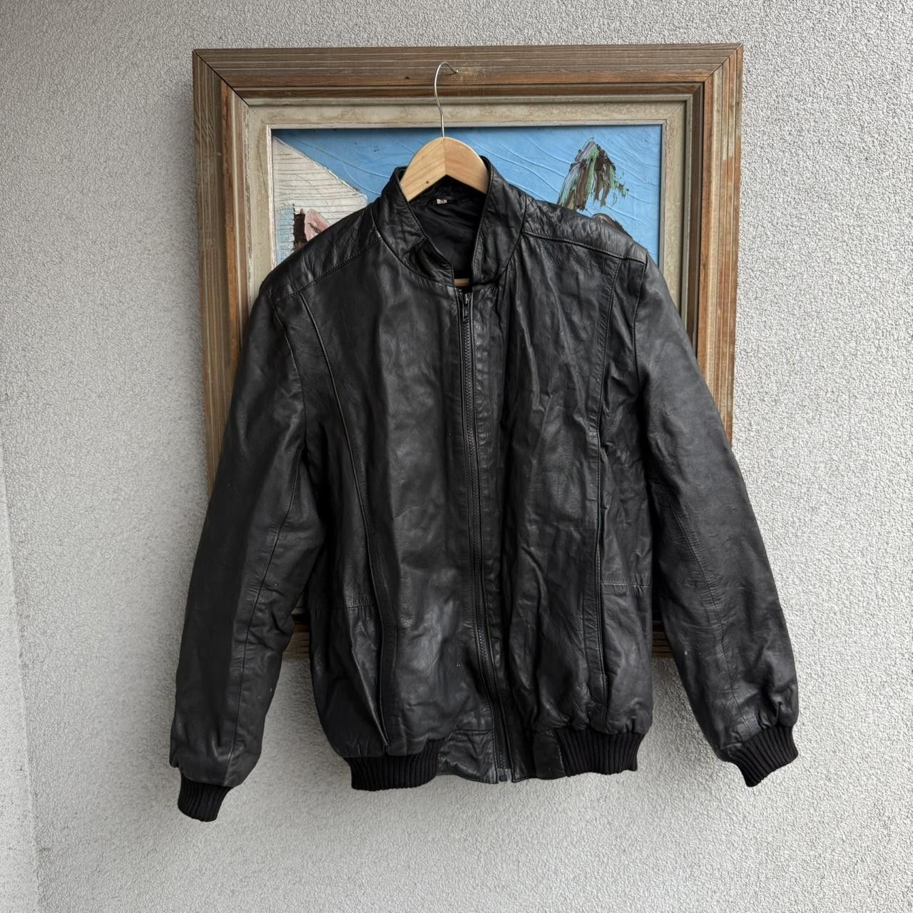 Vintage Vintage Real Leather Cropped Fitted Jacket Black Size US S / EU 44-46 / 1 - 1 Thumbnail