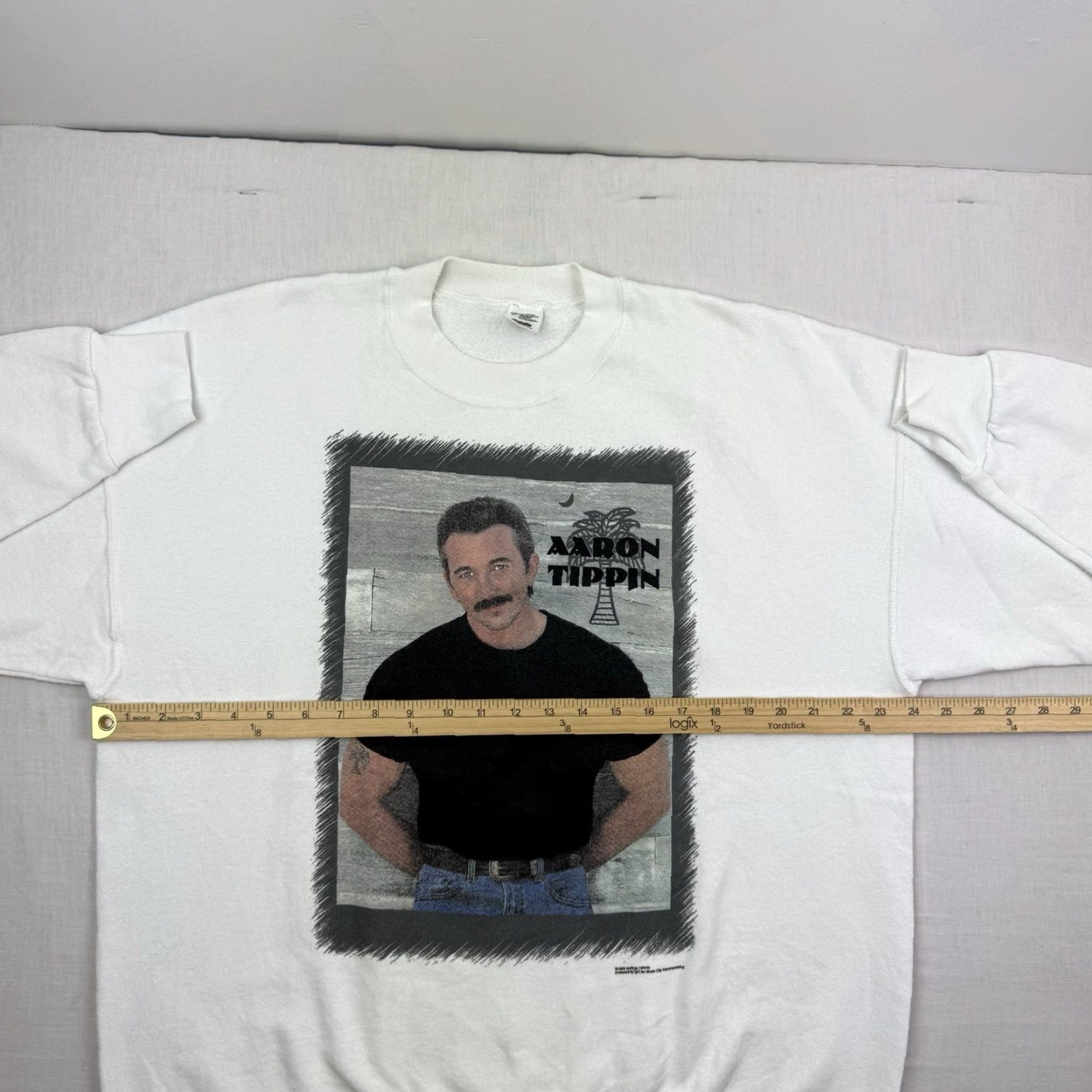 Fruit Of The Loom VINTAGE Aaron Tippin Sweatshirt Mens XL White Pullover Music 90s Concert Band Shirt Hoodie? Size US XL / EU 56 / 4 - 7 Thumbnail