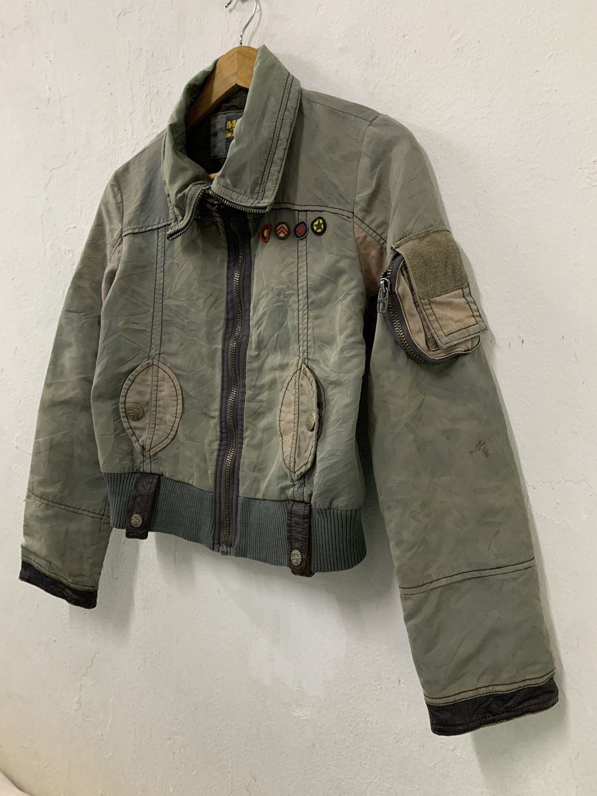 Miss Sixty × Vintage Miss Sixty Double zipper Bomber Jacket Leather Trimming Size XS / US 0-2 / IT 36-38 - 3 Thumbnail