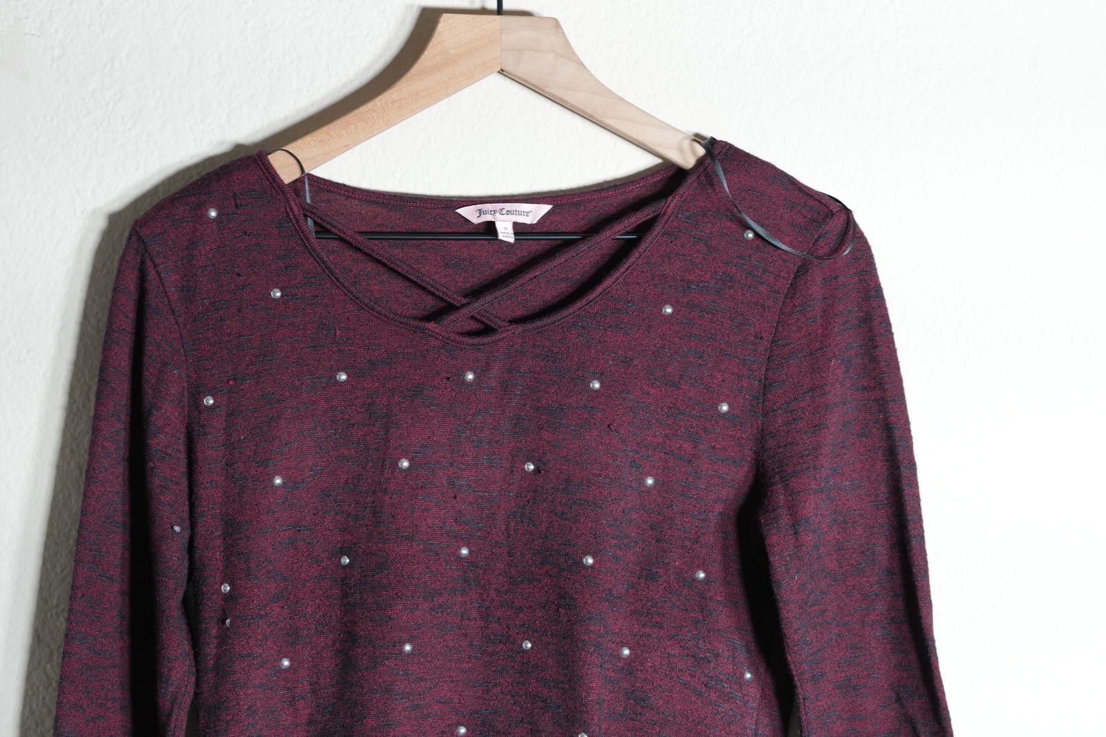Juicy Couture Jeans Juicy Couture Shirt Women's S Burgundy Long Sleeve Size S / US 4 / IT 40 - 5 Thumbnail