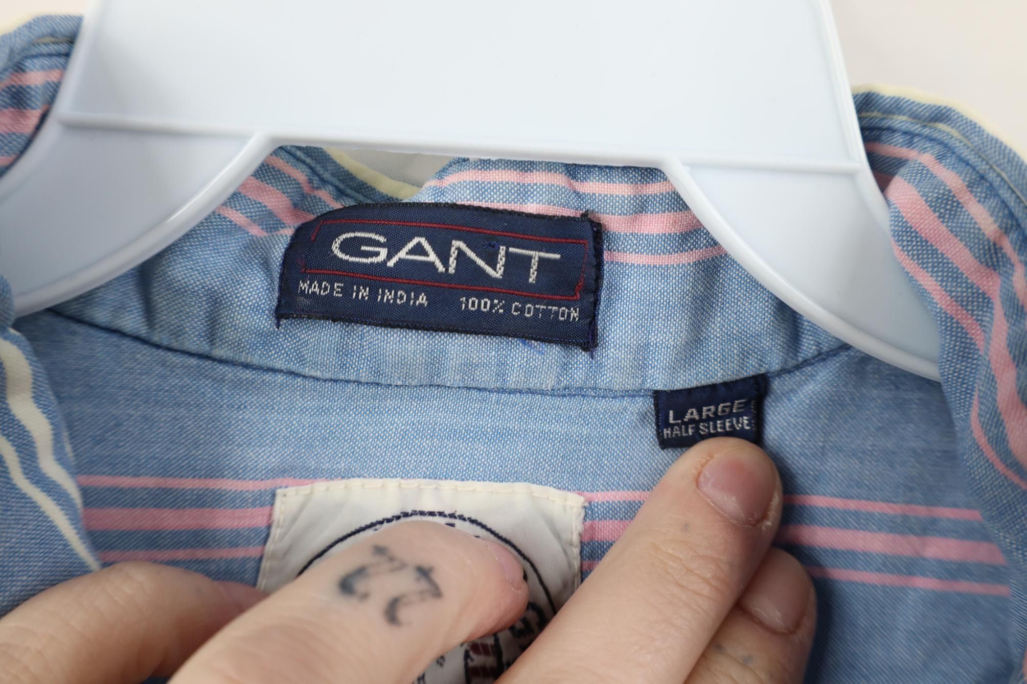 Vintage Vintage 90s Streetwear Chambray Short Sleeve Button Shirt Size US L / EU 52-54 / 3 - 10 Thumbnail
