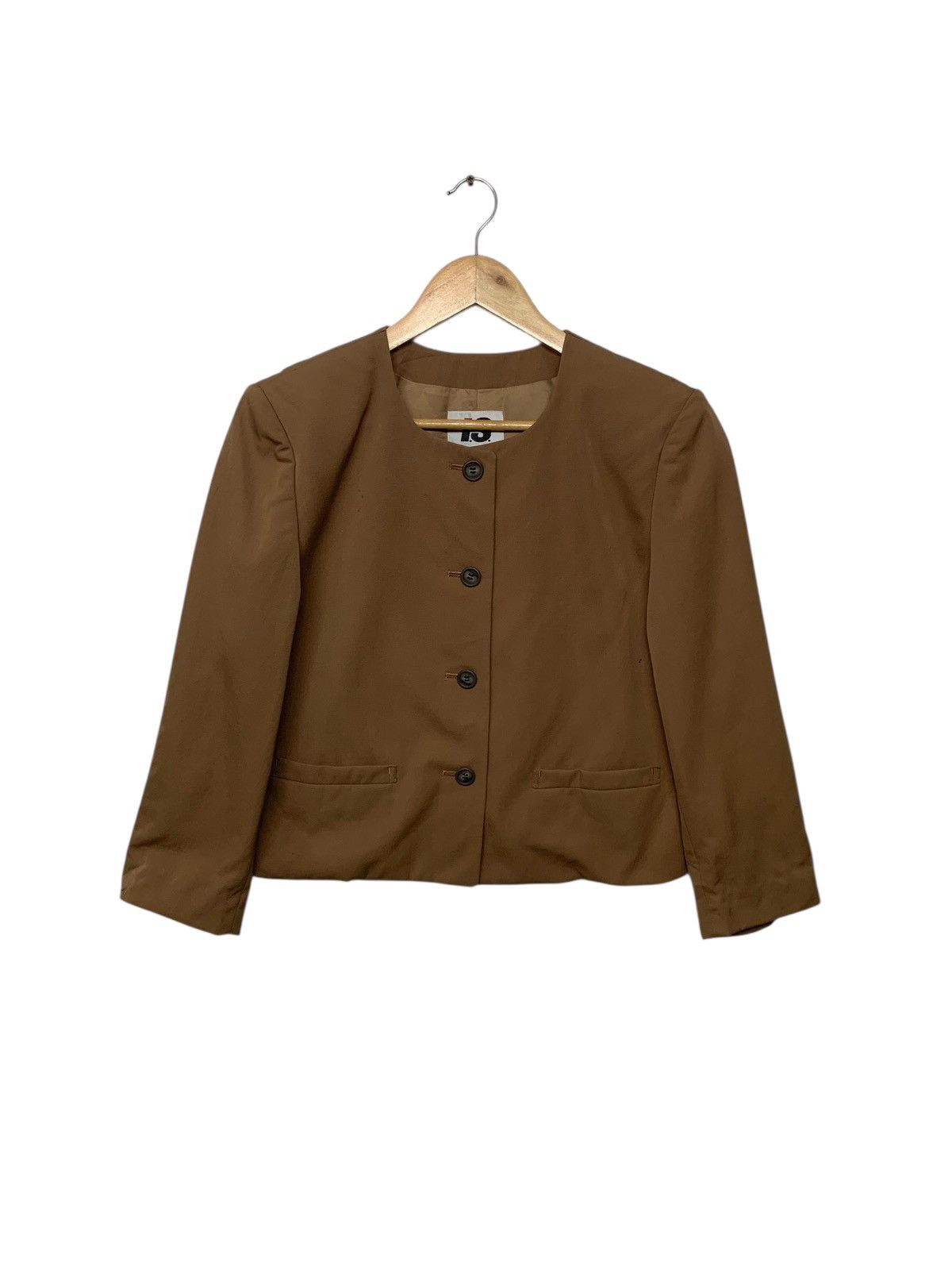 Issey Miyake × Japanese Brand × Vintage Issey Miyake🔥Rich Brown Fly Coat Cropped IS Made In Japan Size M / US 6-8 / IT 42-44 - 1 Thumbnail