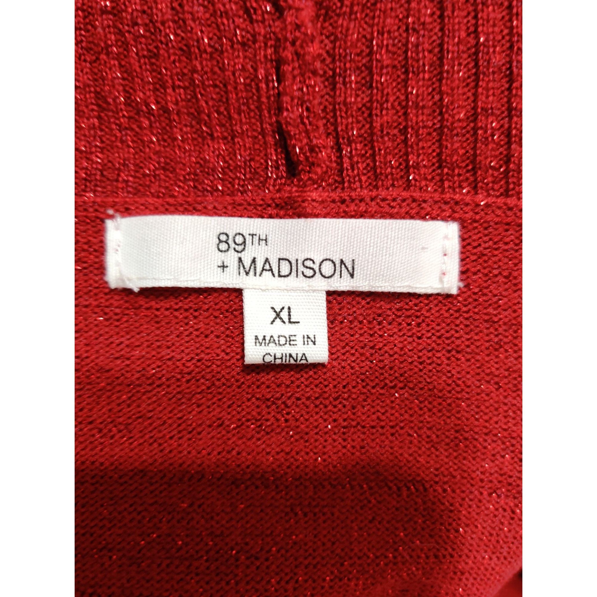 Other 89th + Madison XL Womens Sweater Red Metallic Ribbed Open Fr Size XL / US 12-14 / IT 48-50 - 6 Thumbnail